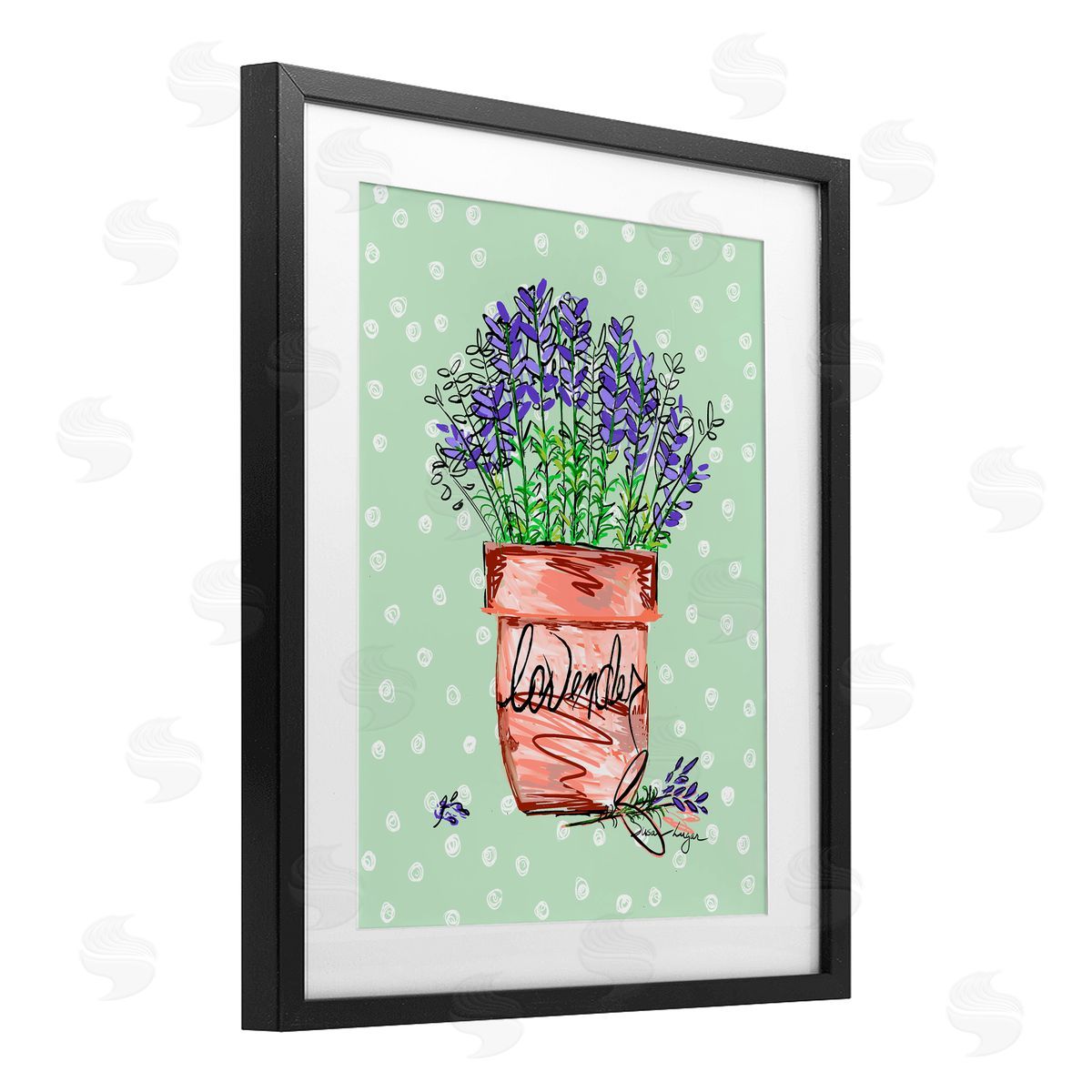 Susan Lugar Lavender Herb in Pot Canvas Wall Art Print