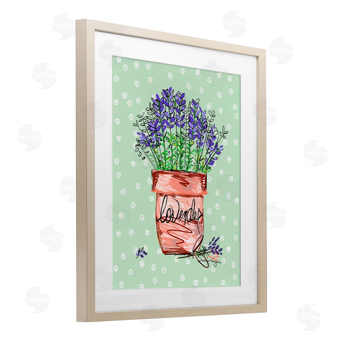 Susan Lugar Lavender Herb in Pot Canvas Wall Art Print