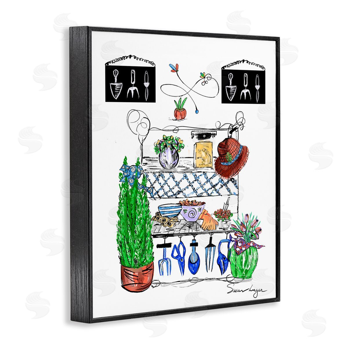 Susan Lugar Spring Gardening Potting Shed Canvas Wall Art Print