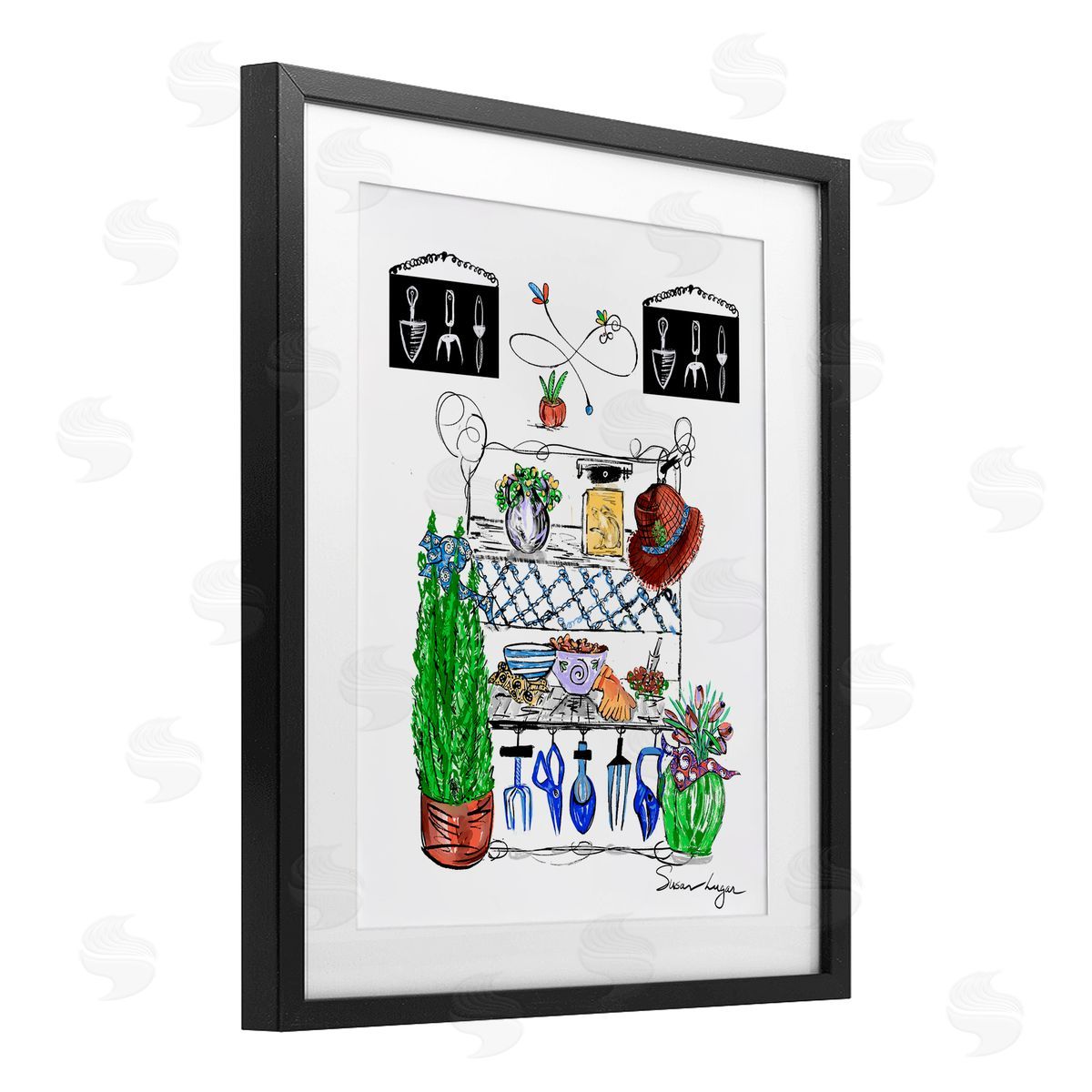 Susan Lugar Spring Gardening Potting Shed Canvas Wall Art Print