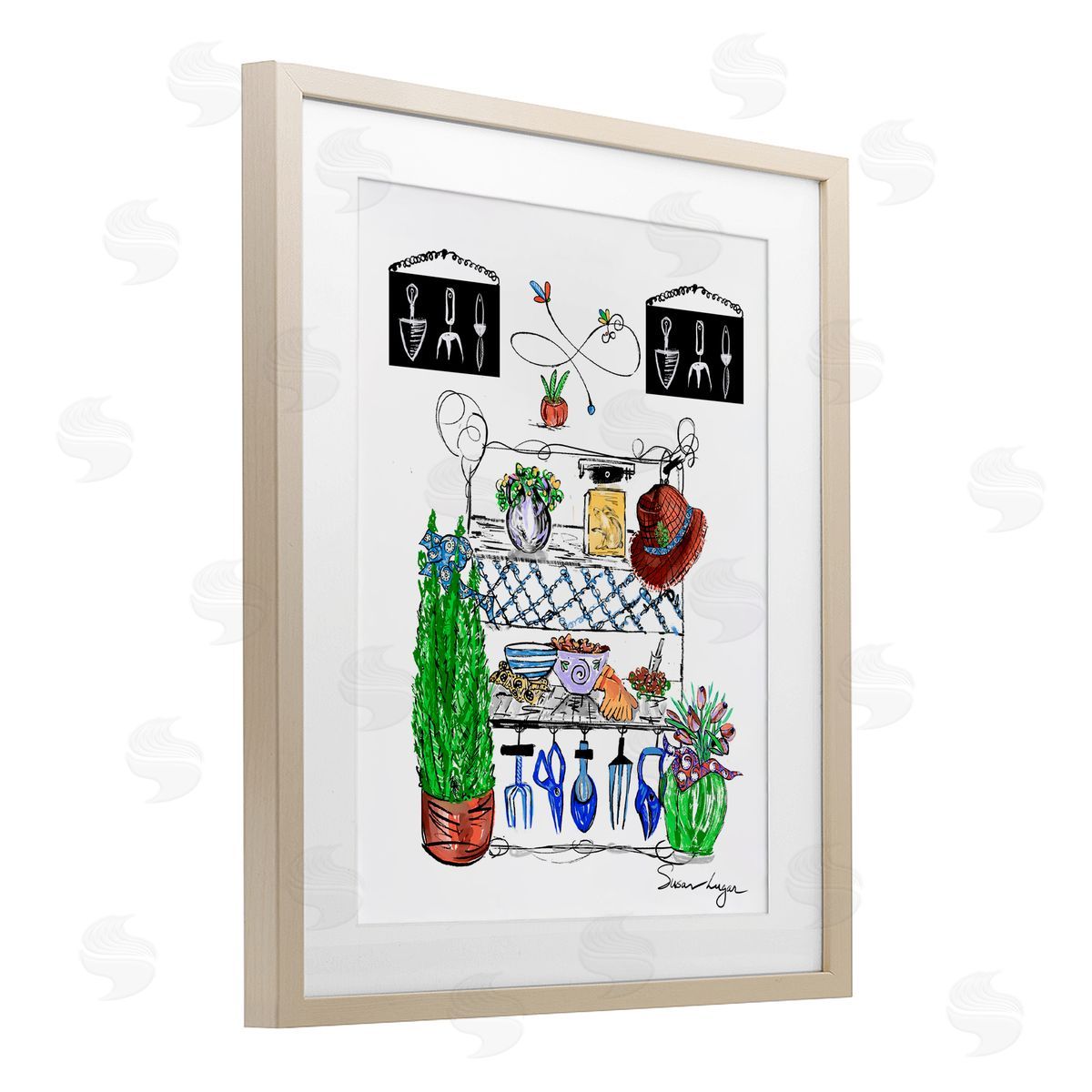 Susan Lugar Spring Gardening Potting Shed Canvas Wall Art Print