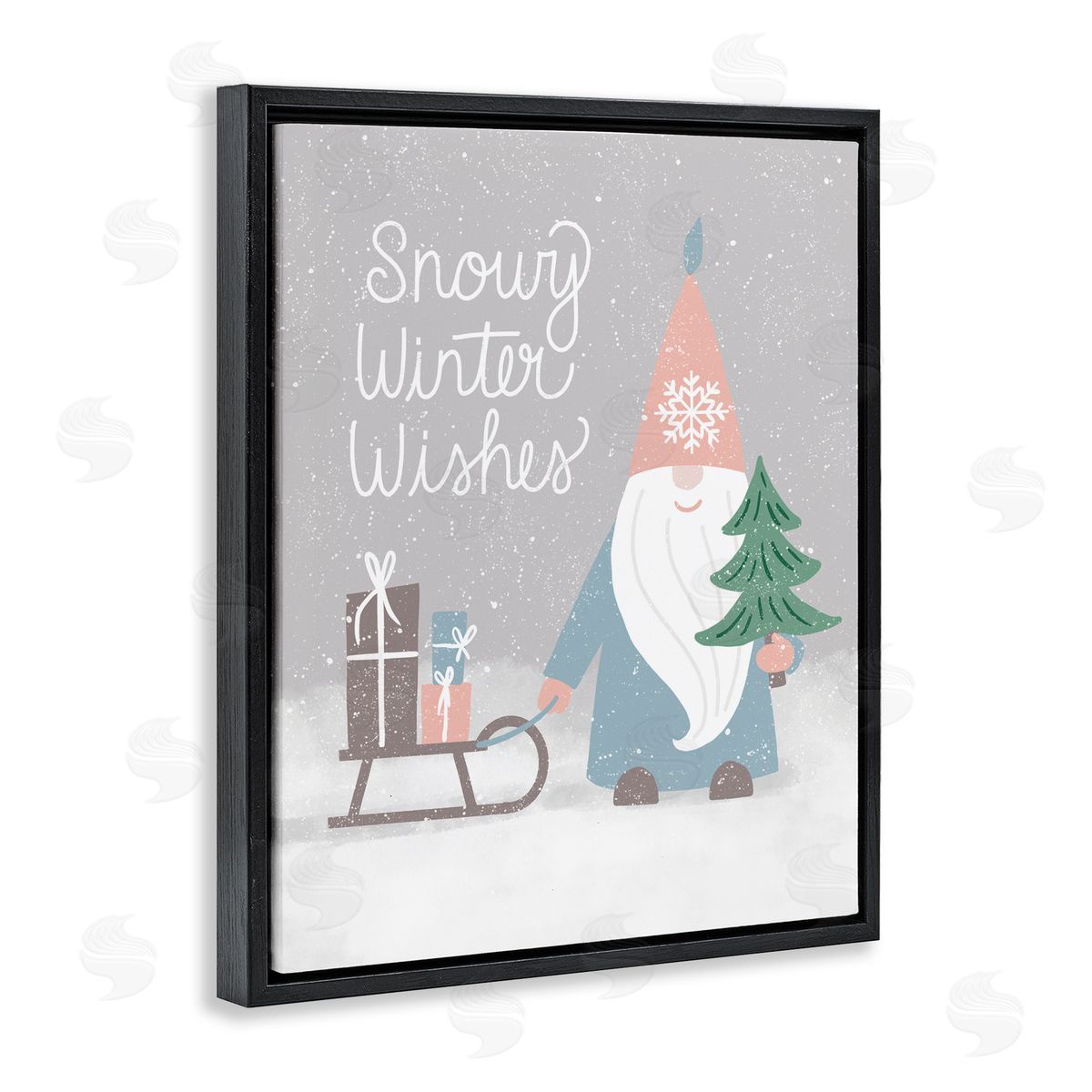 Jilly Jack Designs Snowy Winter Wishes Gnome Canvas Wall Art Print