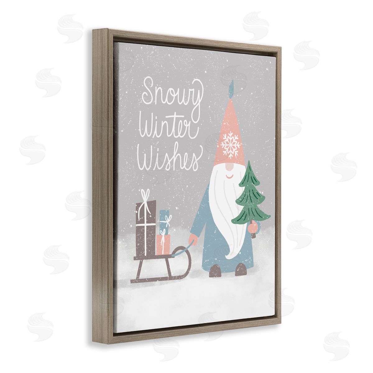 Jilly Jack Designs Snowy Winter Wishes Gnome Canvas Wall Art Print