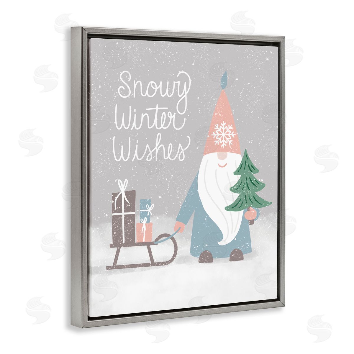 Jilly Jack Designs Snowy Winter Wishes Gnome Canvas Wall Art Print