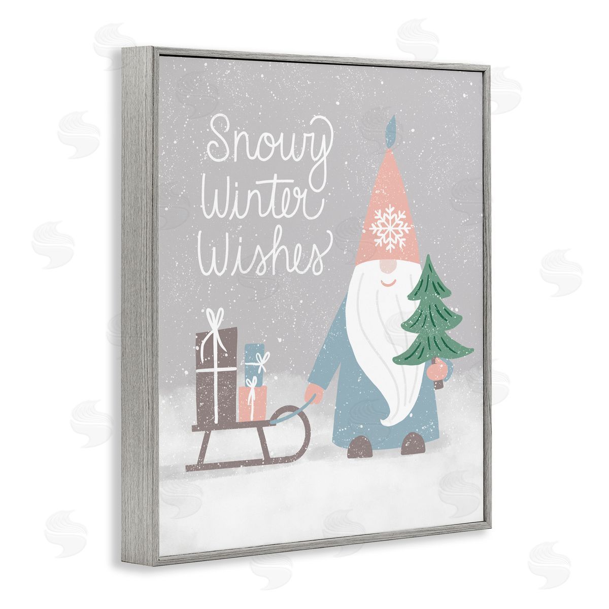 Jilly Jack Designs Snowy Winter Wishes Gnome Canvas Wall Art Print