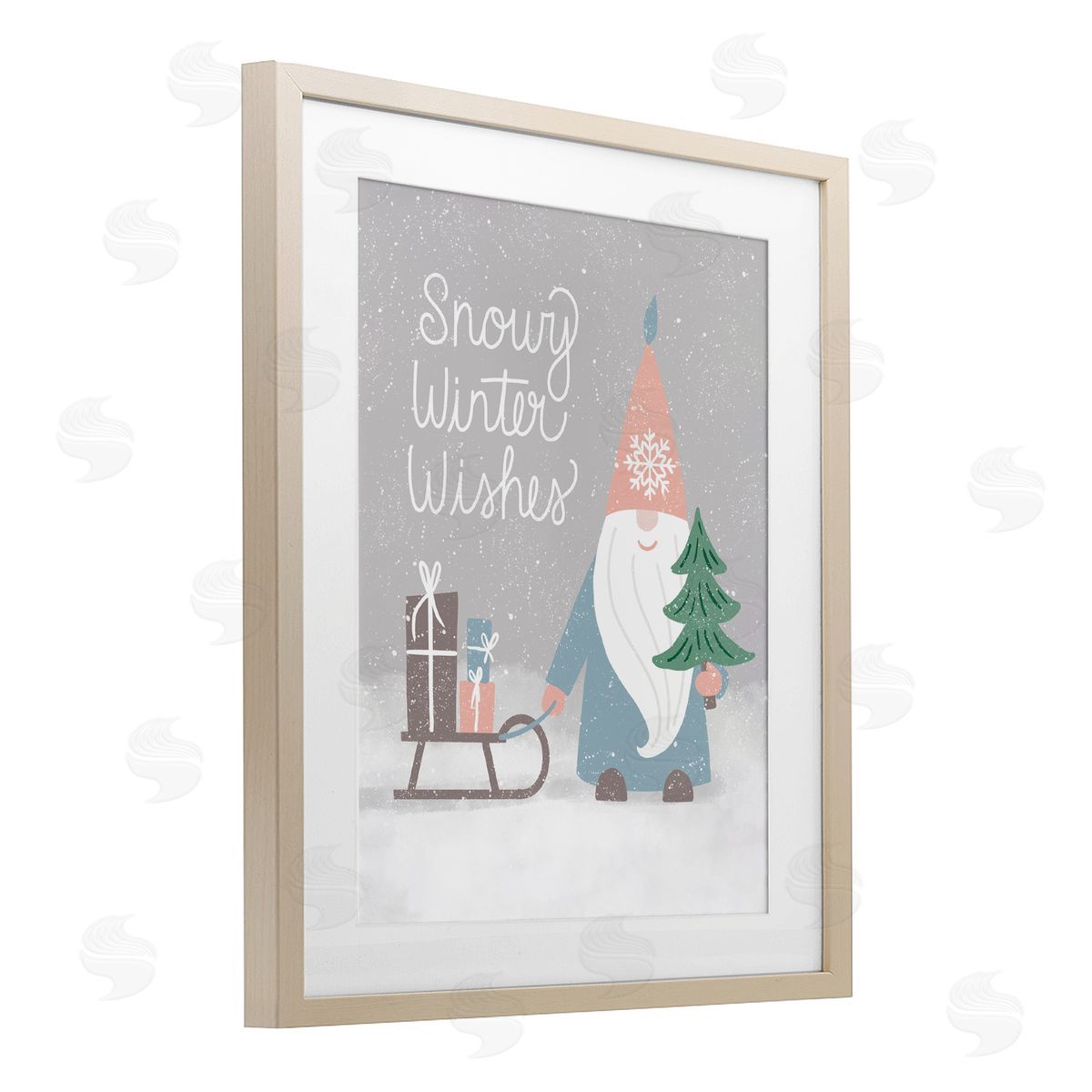 Jilly Jack Designs Snowy Winter Wishes Gnome Canvas Wall Art Print