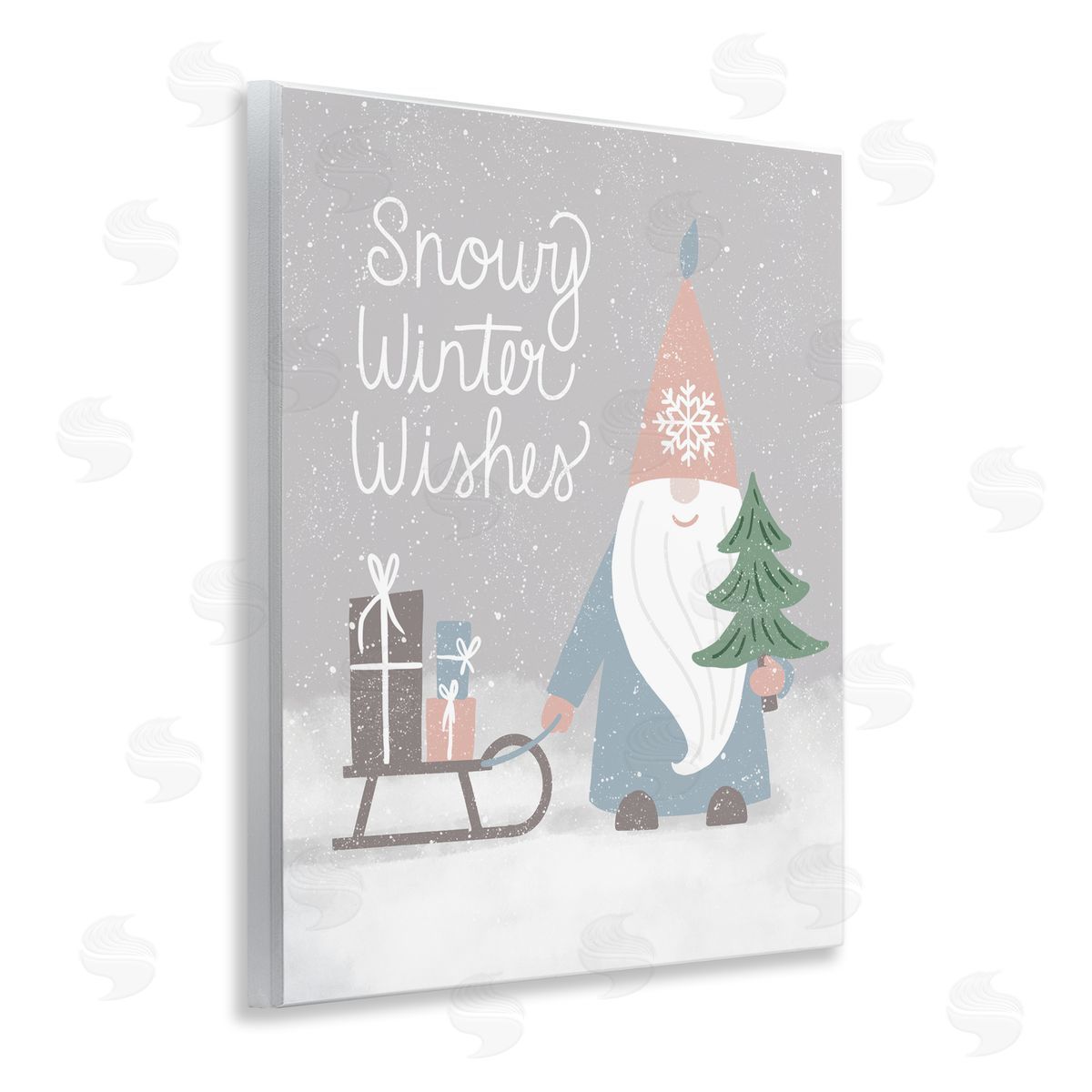 Jilly Jack Designs Snowy Winter Wishes Gnome Canvas Wall Art Print