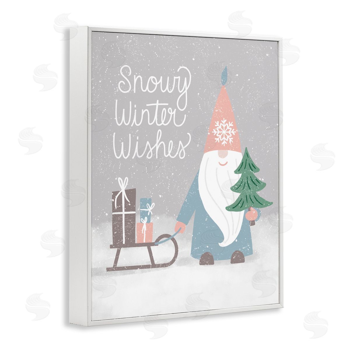 Jilly Jack Designs Snowy Winter Wishes Gnome Canvas Wall Art Print
