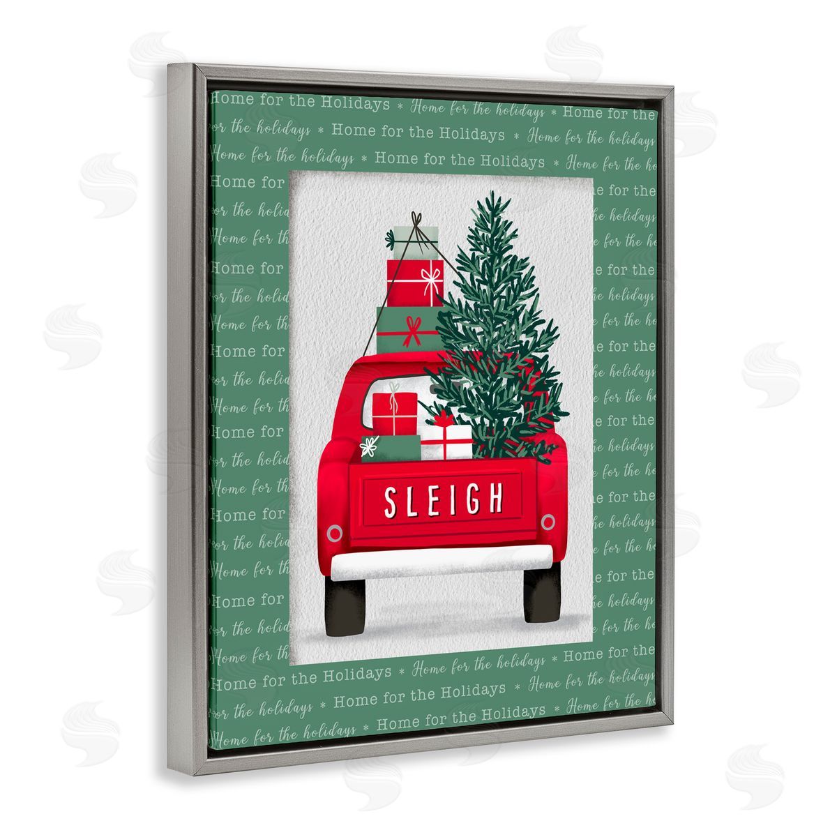 Jilly Jack Designs Sleigh Truck with Christmas Phrases Canvas Wall Art Print