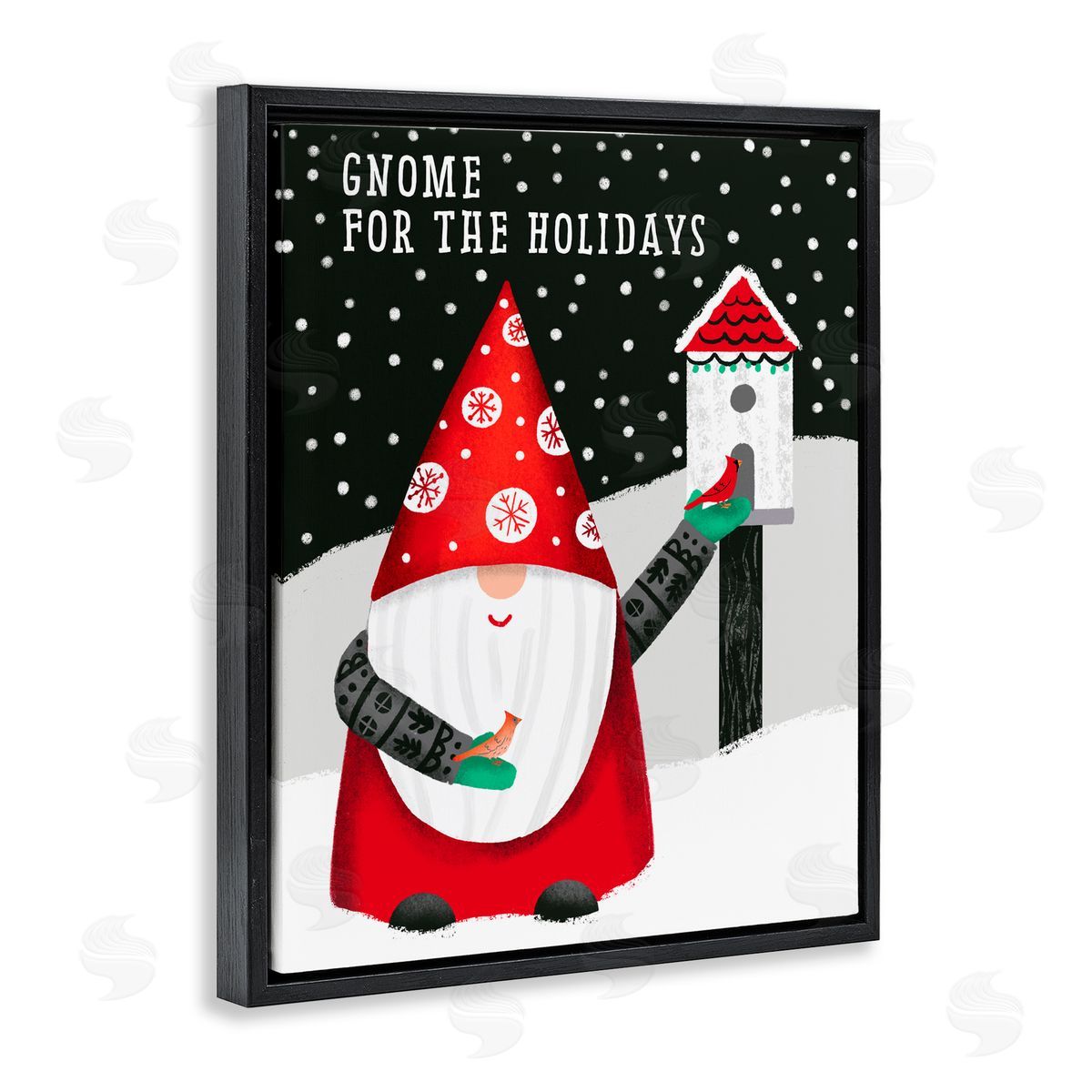 Jilly Jack Designs Gnome For the Holidays Birdhouse Canvas Wall Art Print