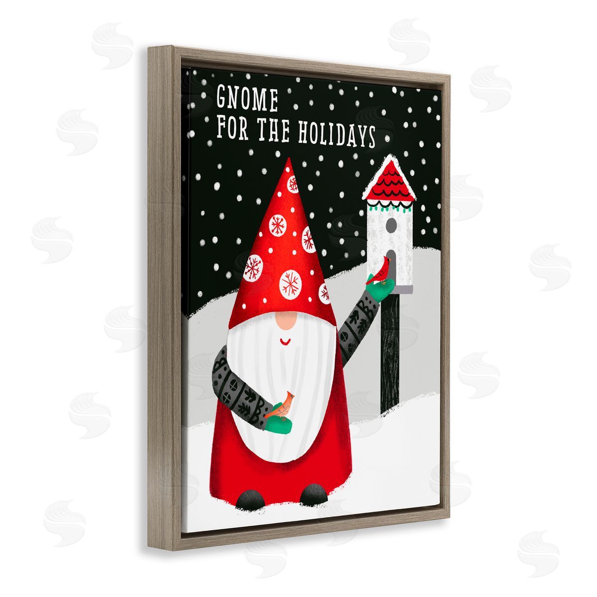 Jilly Jack Designs Gnome For the Holidays Birdhouse Canvas Wall Art Print