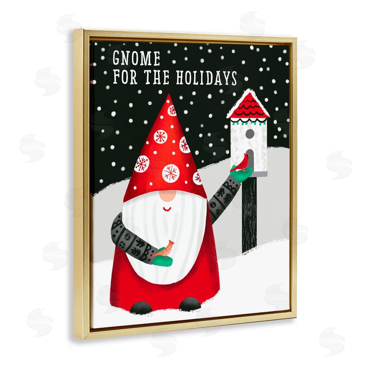 Jilly Jack Designs Gnome For the Holidays Birdhouse Canvas Wall Art Print