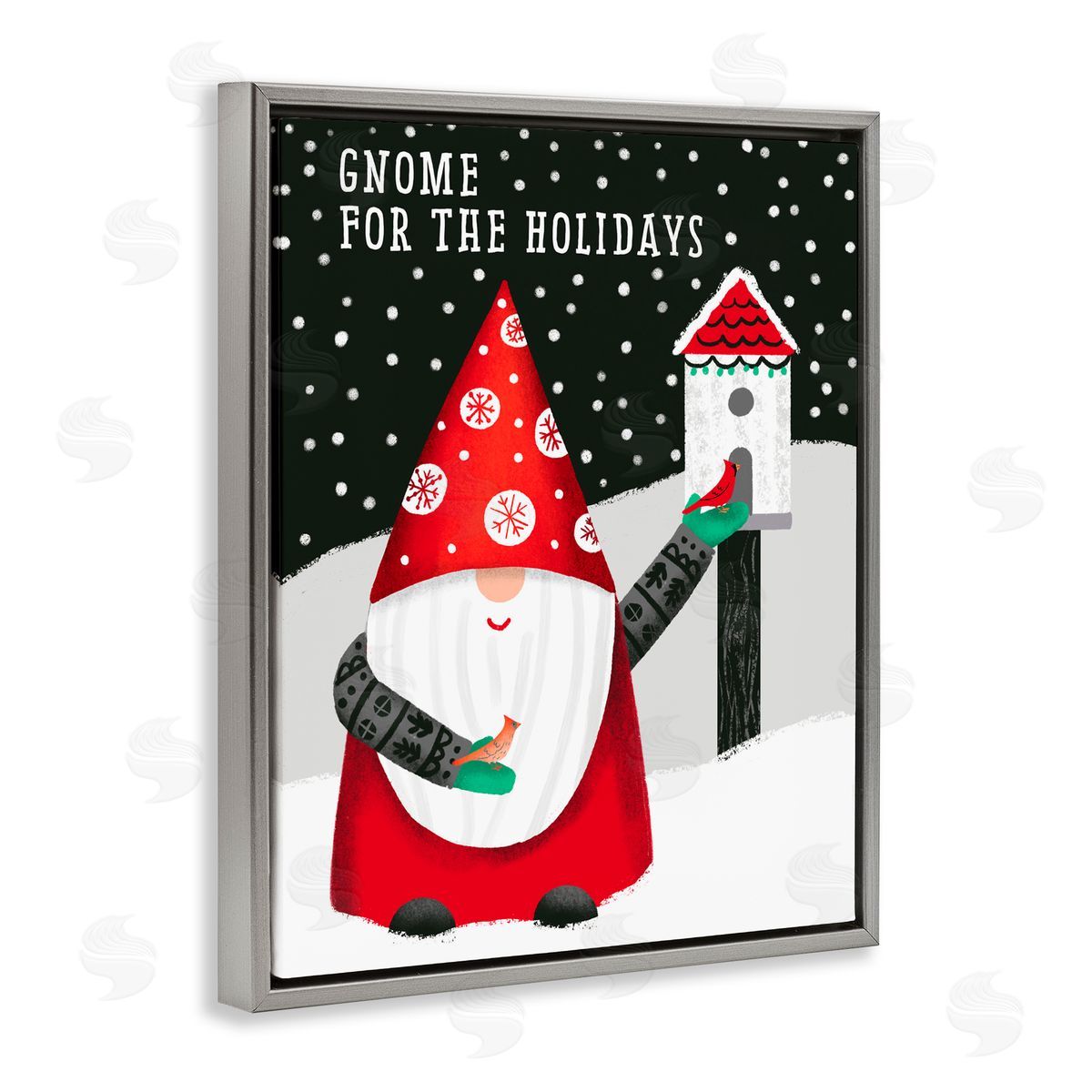 Jilly Jack Designs Gnome For the Holidays Birdhouse Canvas Wall Art Print