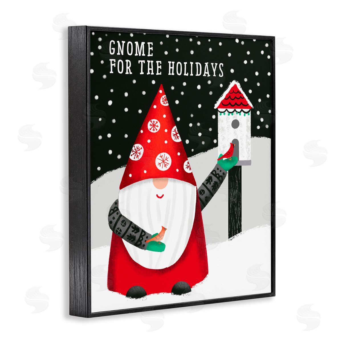 Jilly Jack Designs Gnome For the Holidays Birdhouse Canvas Wall Art Print