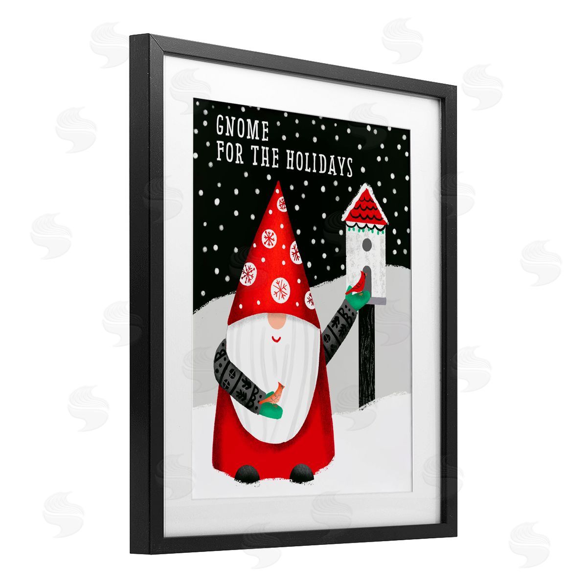 Jilly Jack Designs Gnome For the Holidays Birdhouse Canvas Wall Art Print