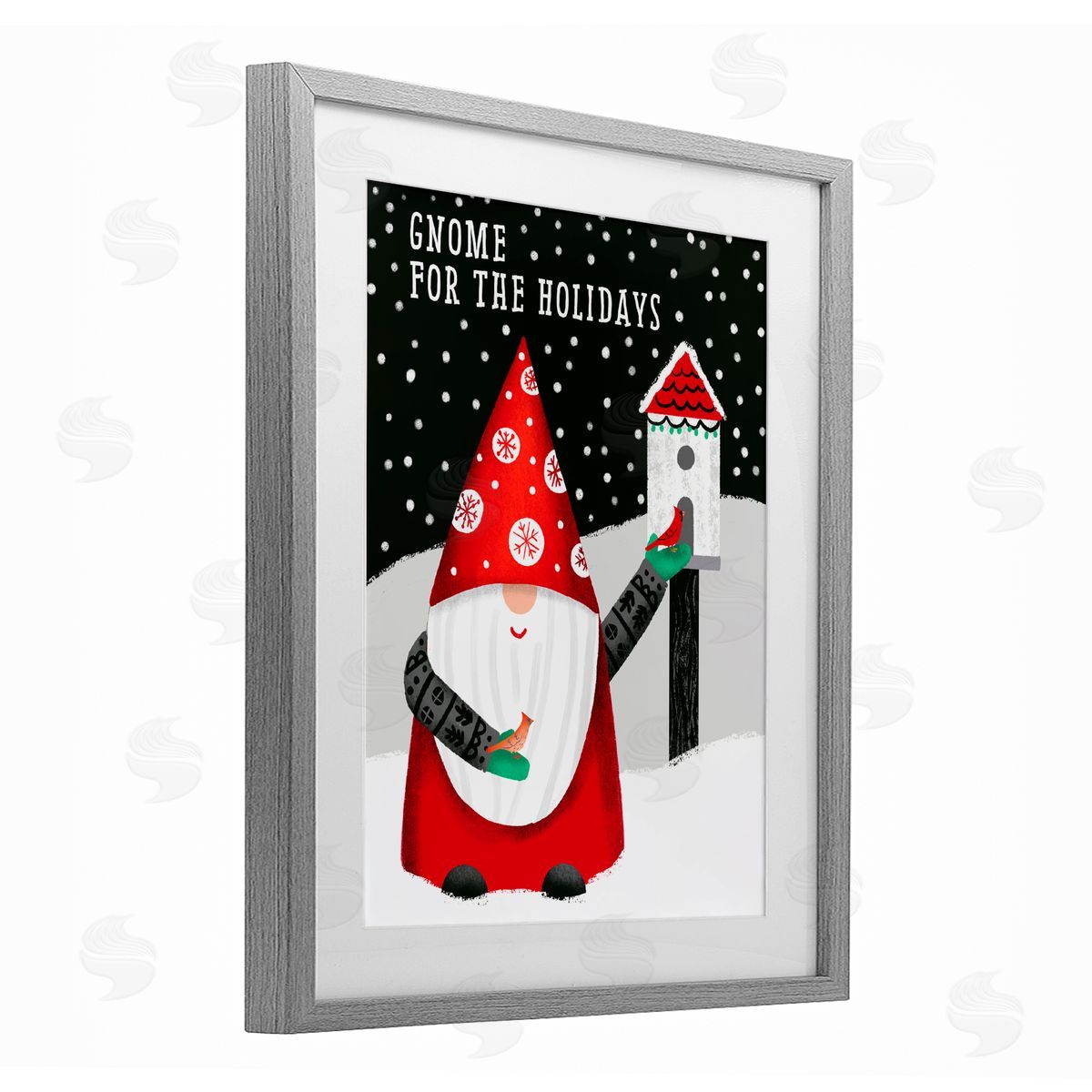 Jilly Jack Designs Gnome For the Holidays Birdhouse Canvas Wall Art Print