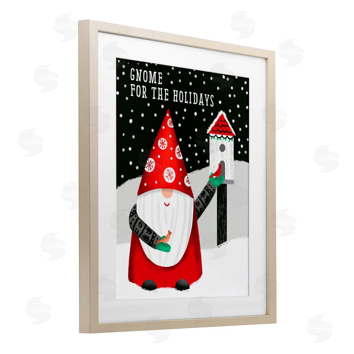 Jilly Jack Designs Gnome For the Holidays Birdhouse Canvas Wall Art Print