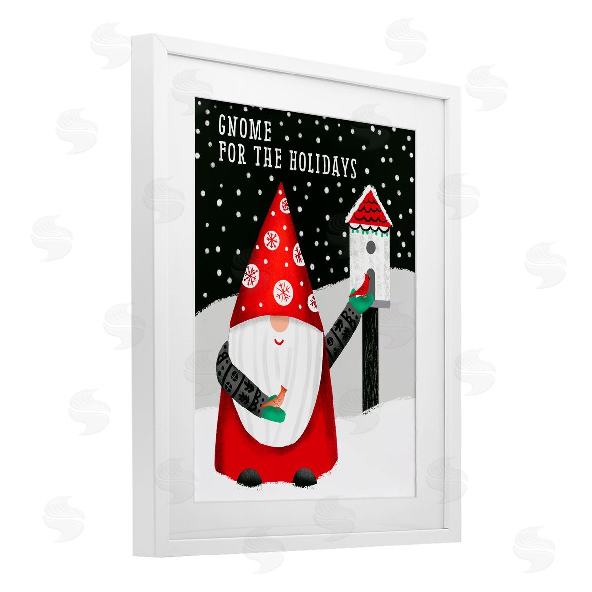 Jilly Jack Designs Gnome For the Holidays Birdhouse Canvas Wall Art Print