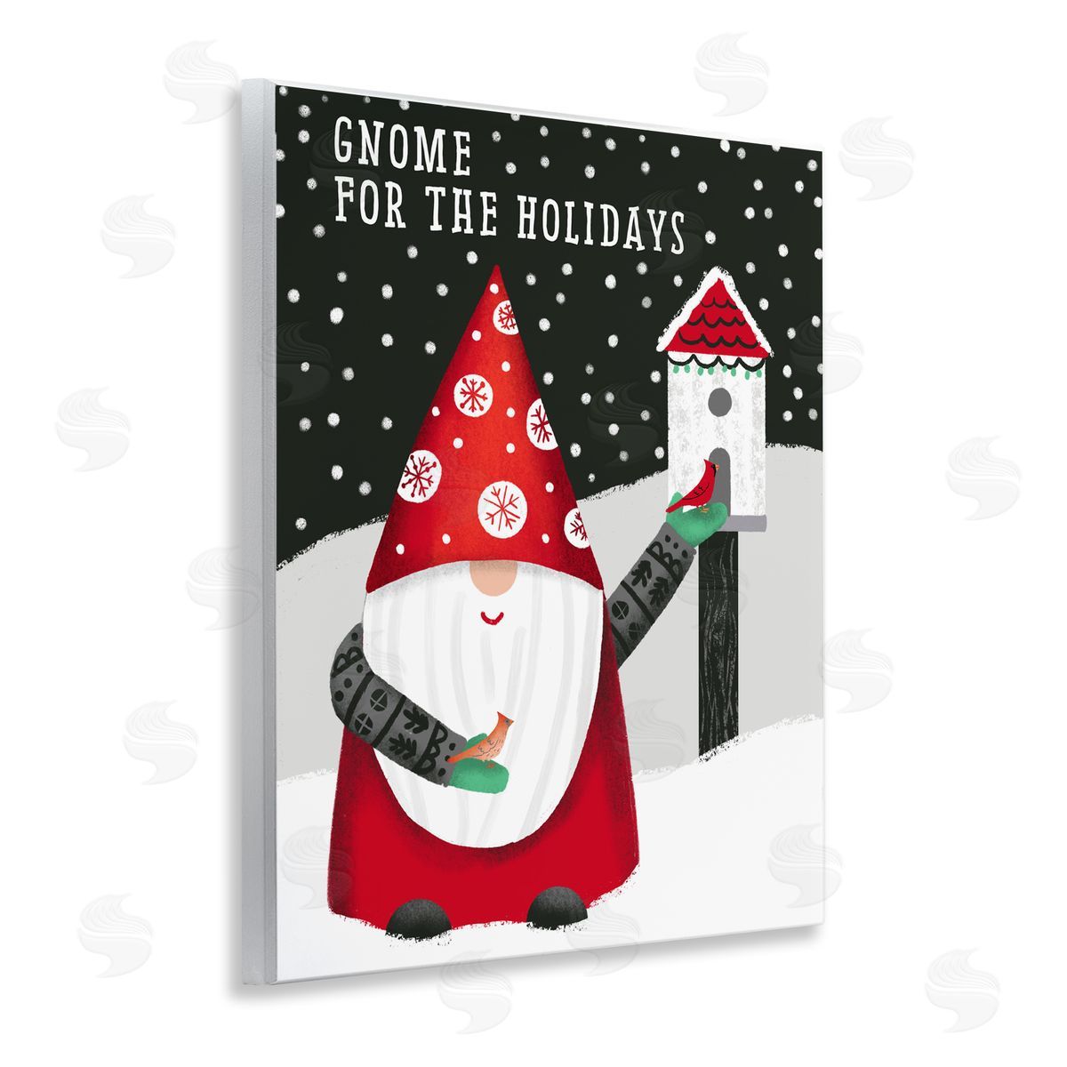 Jilly Jack Designs Gnome For the Holidays Birdhouse Canvas Wall Art Print