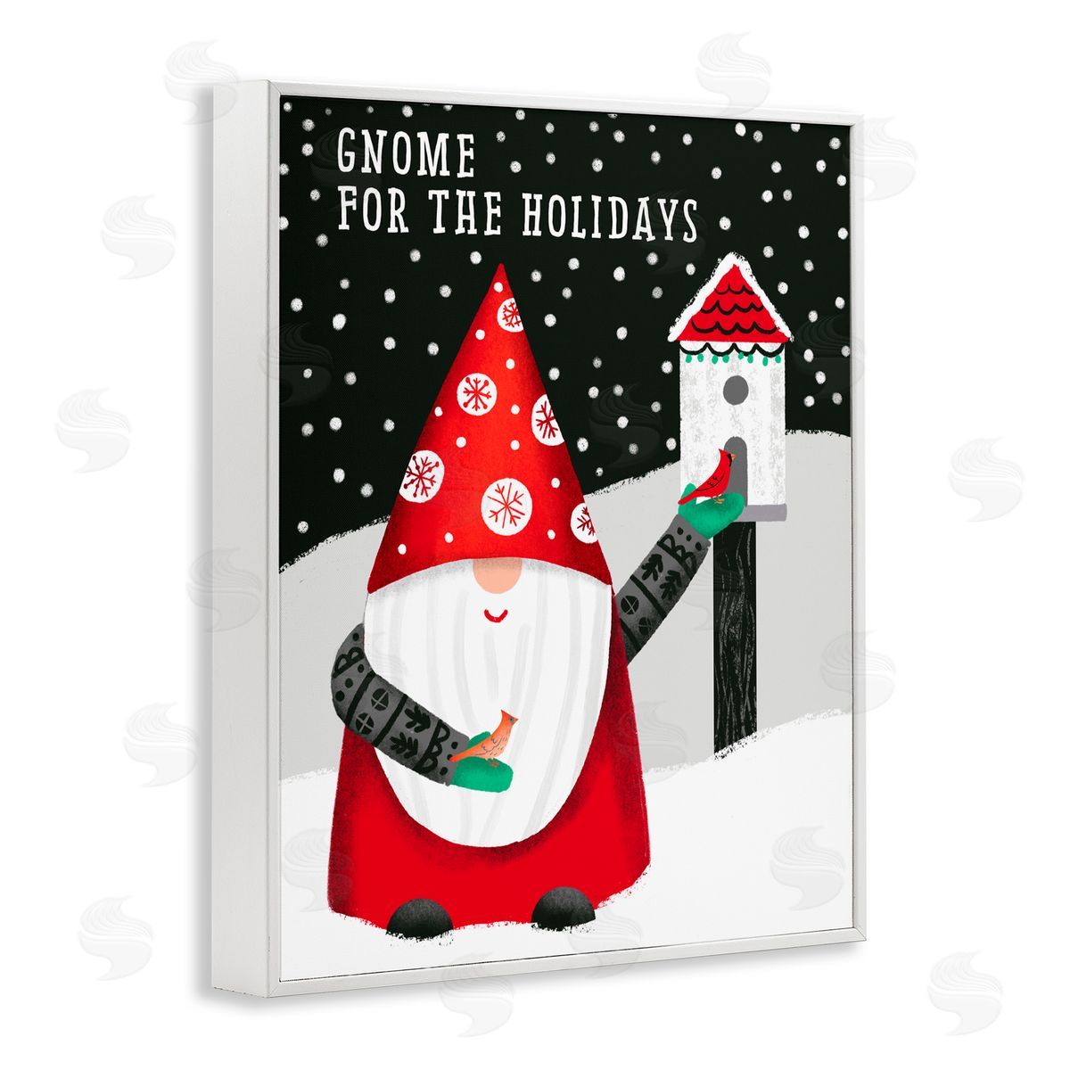 Jilly Jack Designs Gnome For the Holidays Birdhouse Canvas Wall Art Print