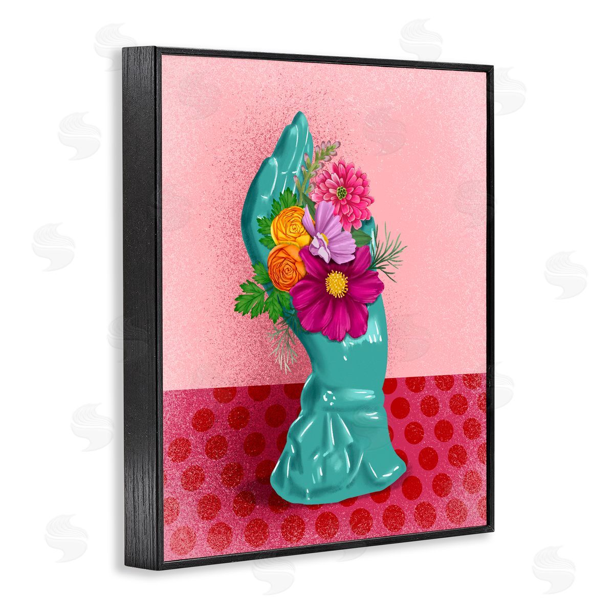 Jilly Jack Designs Vintage Hand Floral Sculpture Canvas Wall Art Print