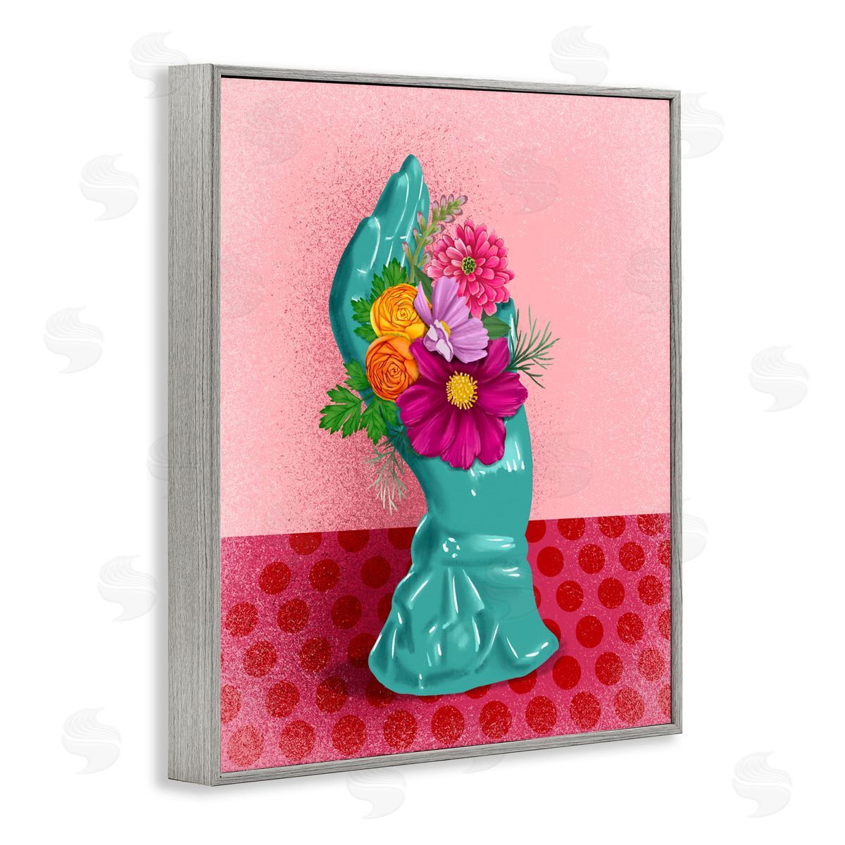 Jilly Jack Designs Vintage Hand Floral Sculpture Canvas Wall Art Print