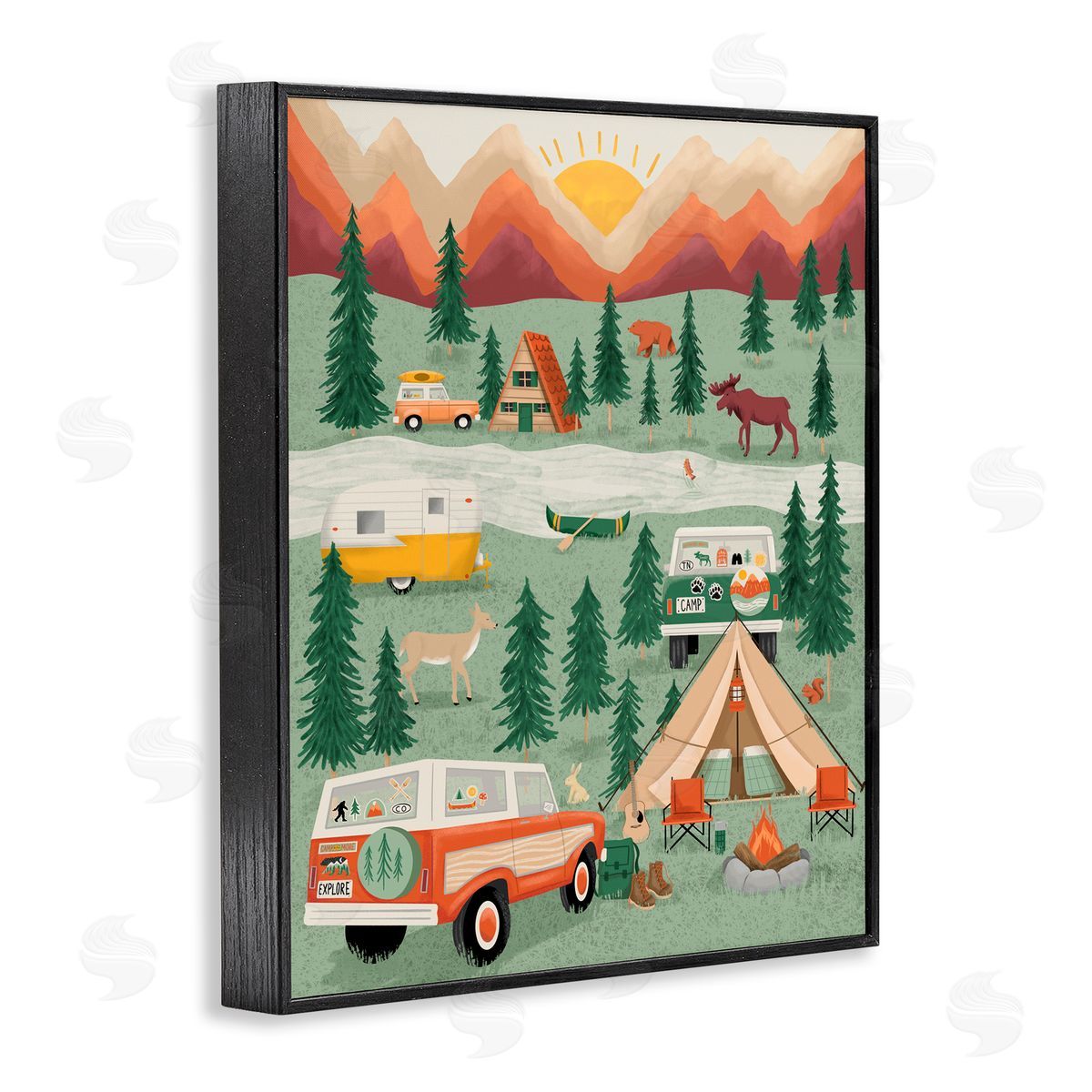 Jilly Jack Designs Great Outdoors Campground Canvas Wall Art Print