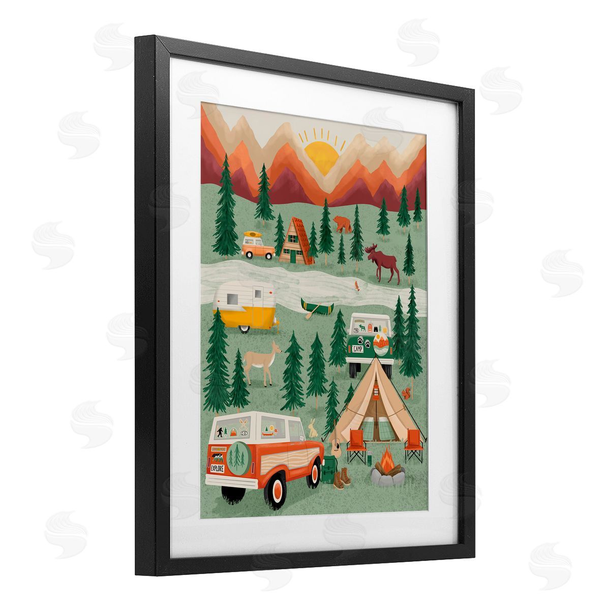 Jilly Jack Designs Great Outdoors Campground Canvas Wall Art Print