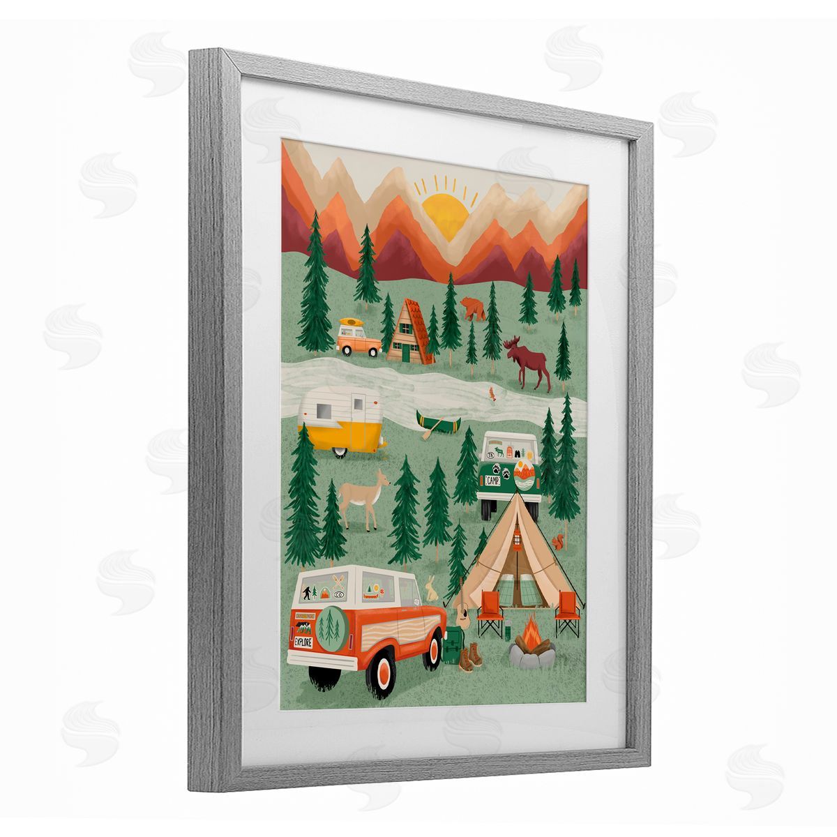 Jilly Jack Designs Great Outdoors Campground Canvas Wall Art Print