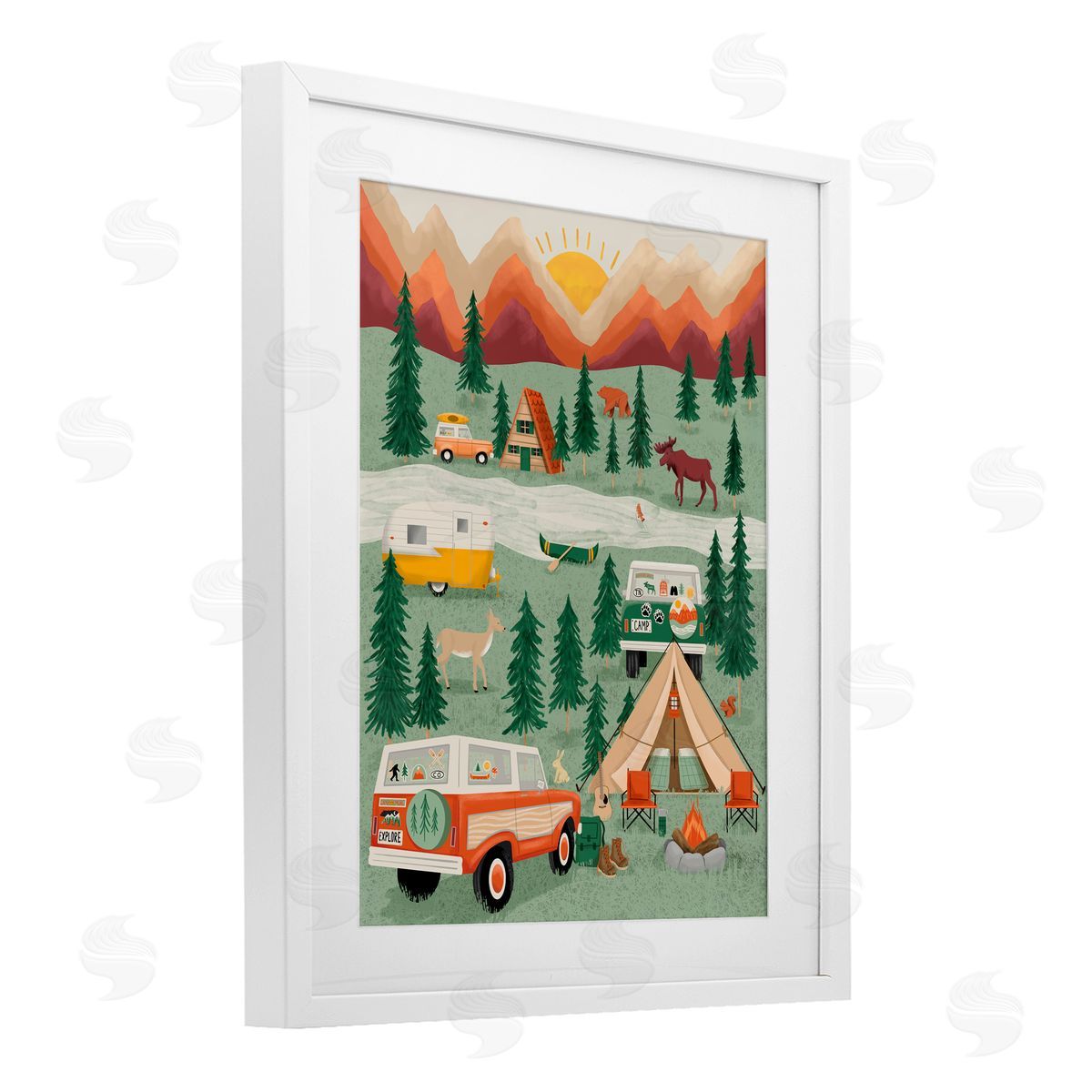 Jilly Jack Designs Great Outdoors Campground Canvas Wall Art Print