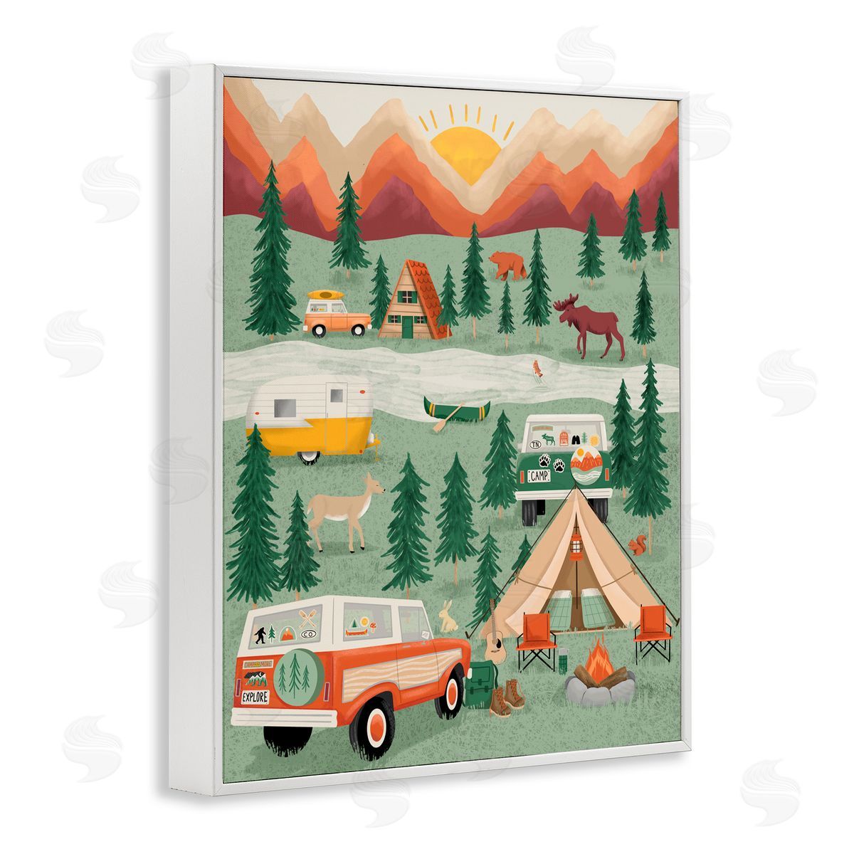 Jilly Jack Designs Great Outdoors Campground Canvas Wall Art Print