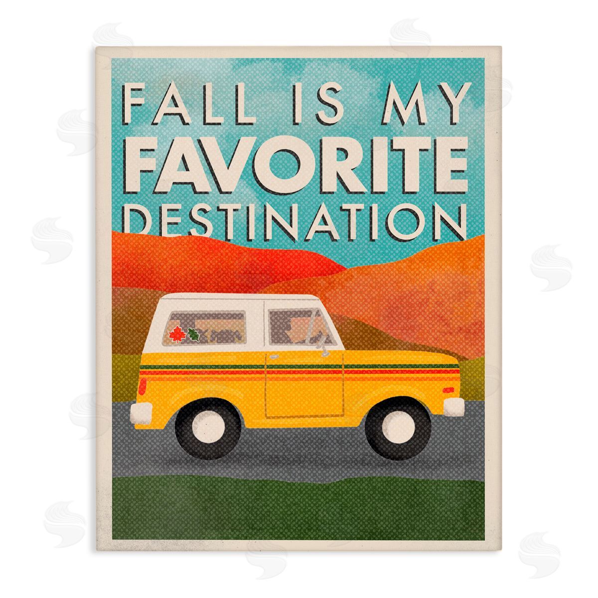 Jilly Jack Designs Vintage Fall Favorite Destination Canvas Wall Art Print