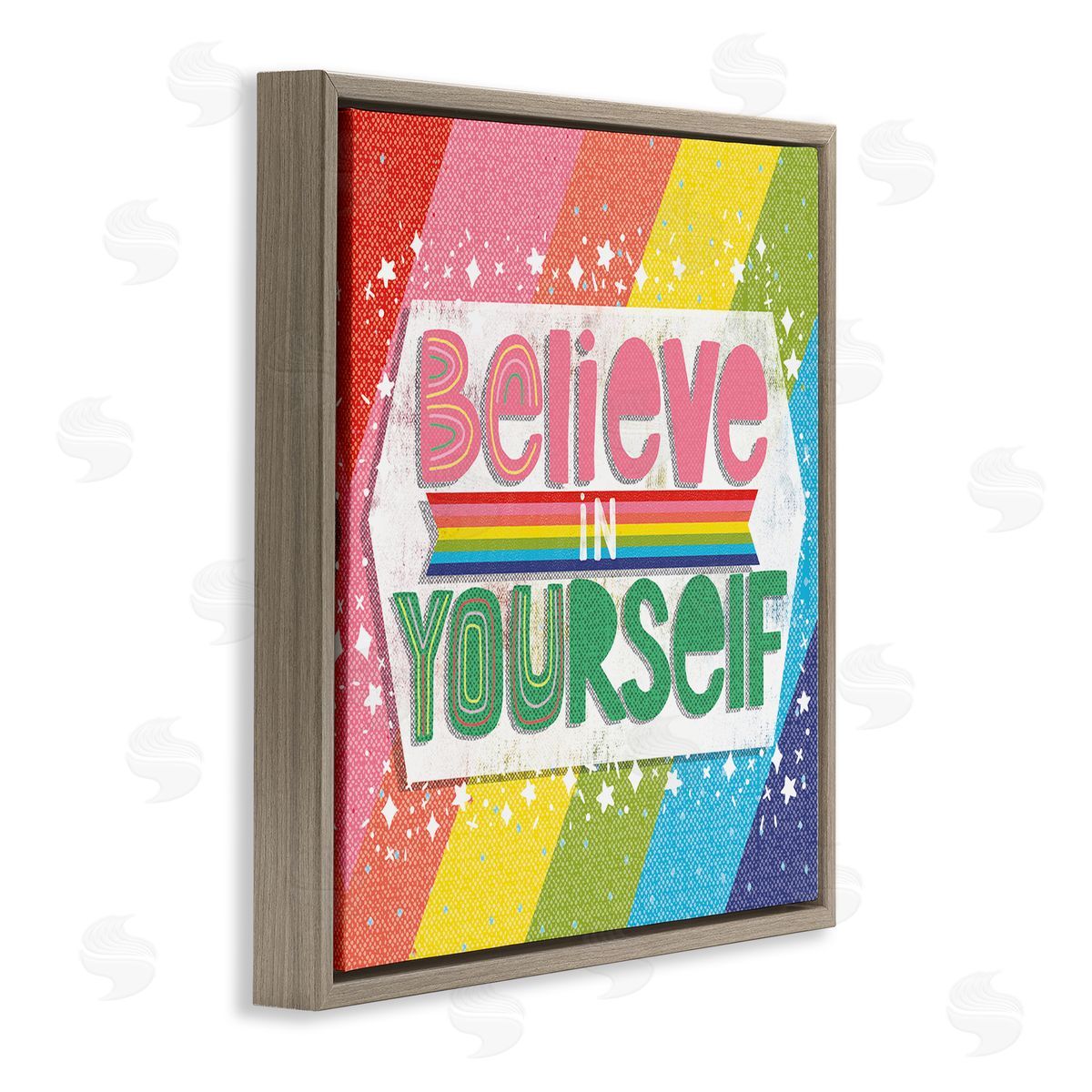 Jilly Jack Designs Believe In Yourself Rainbow Canvas Wall Art Print