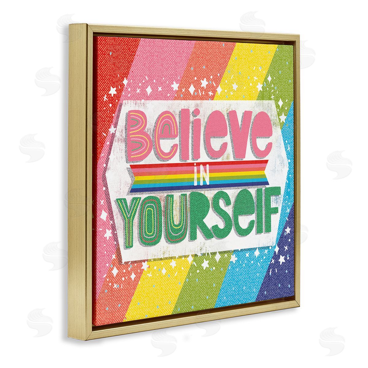 Jilly Jack Designs Believe In Yourself Rainbow Canvas Wall Art Print