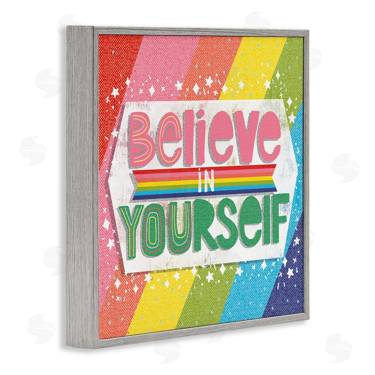 Jilly Jack Designs Believe In Yourself Rainbow Canvas Wall Art Print