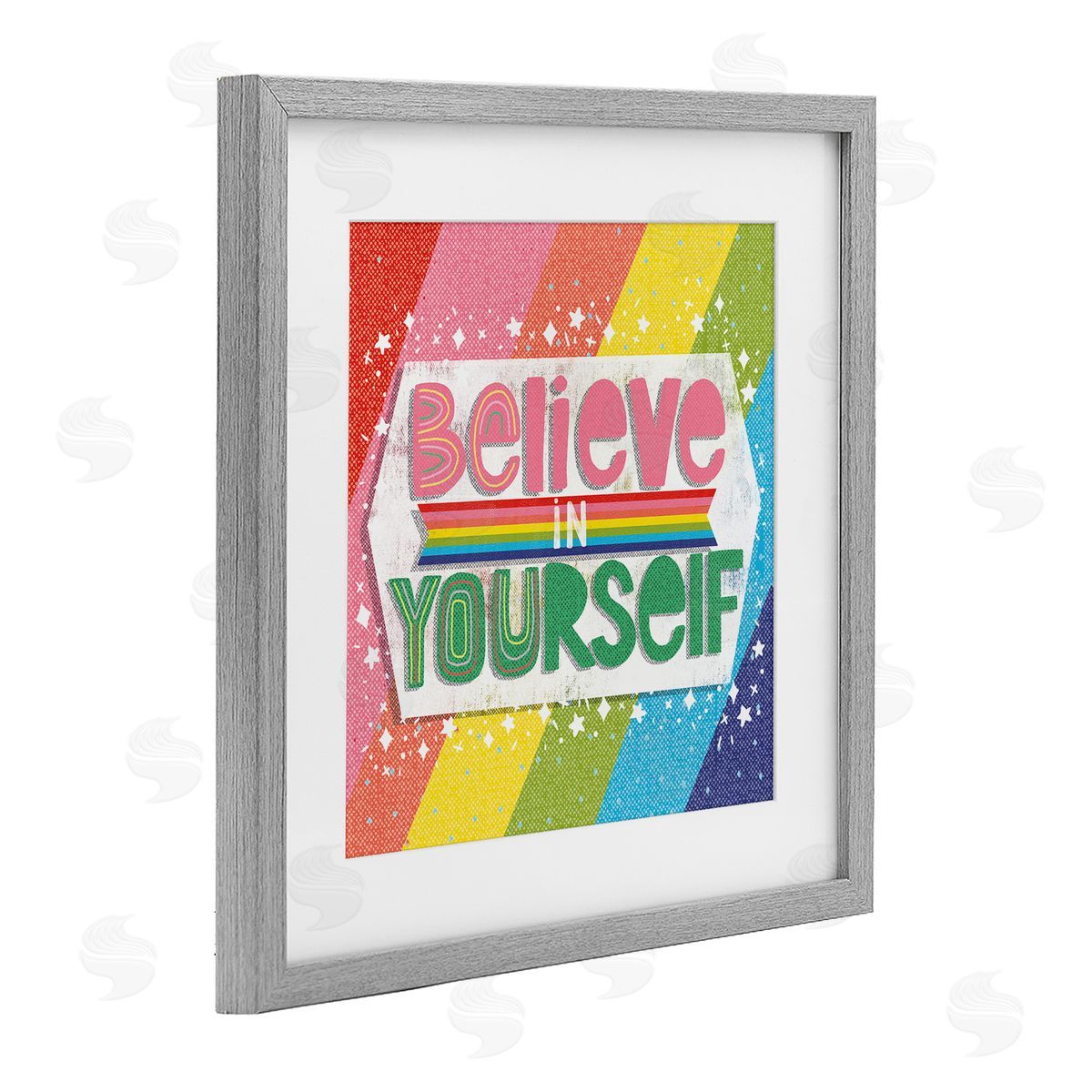 Jilly Jack Designs Believe In Yourself Rainbow Canvas Wall Art Print