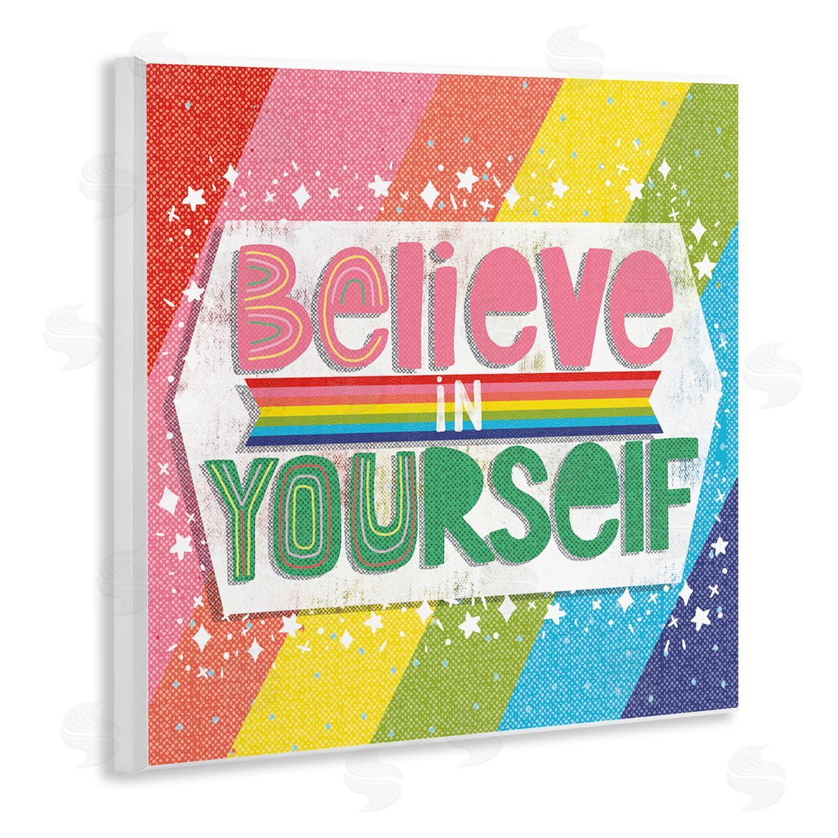 Jilly Jack Designs Believe In Yourself Rainbow Canvas Wall Art Print