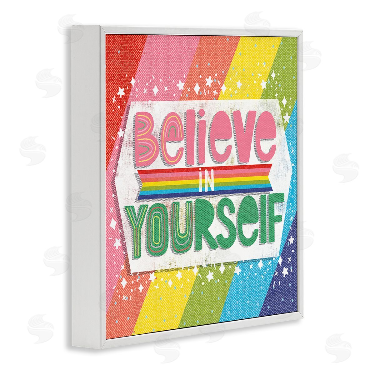 Jilly Jack Designs Believe In Yourself Rainbow Canvas Wall Art Print