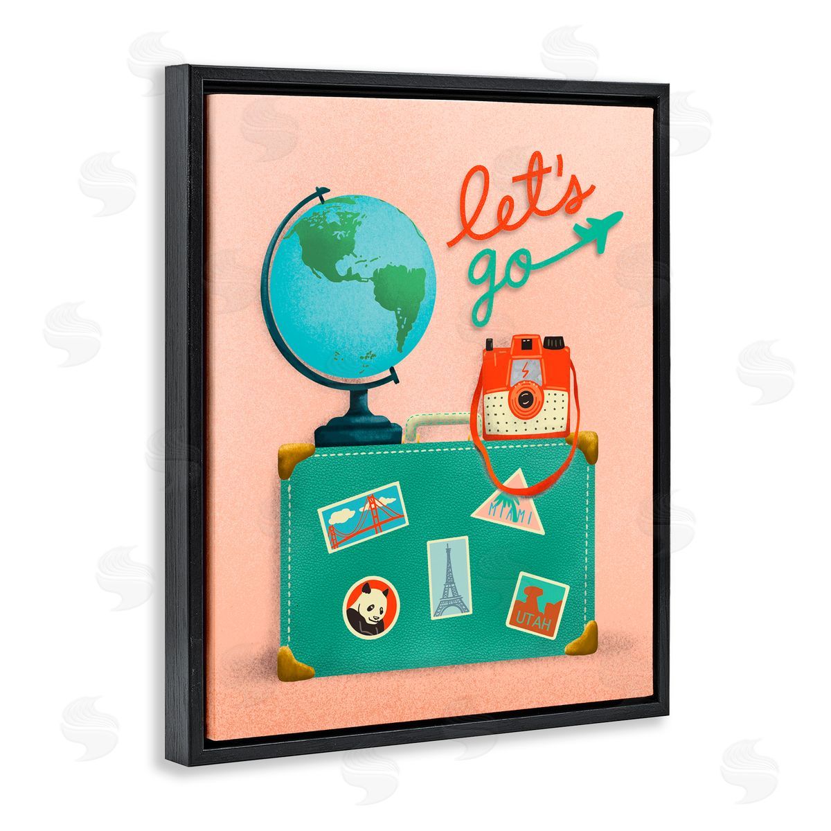 Jilly Jack Designs Let's Go Travel Suitcase Canvas Wall Art Print