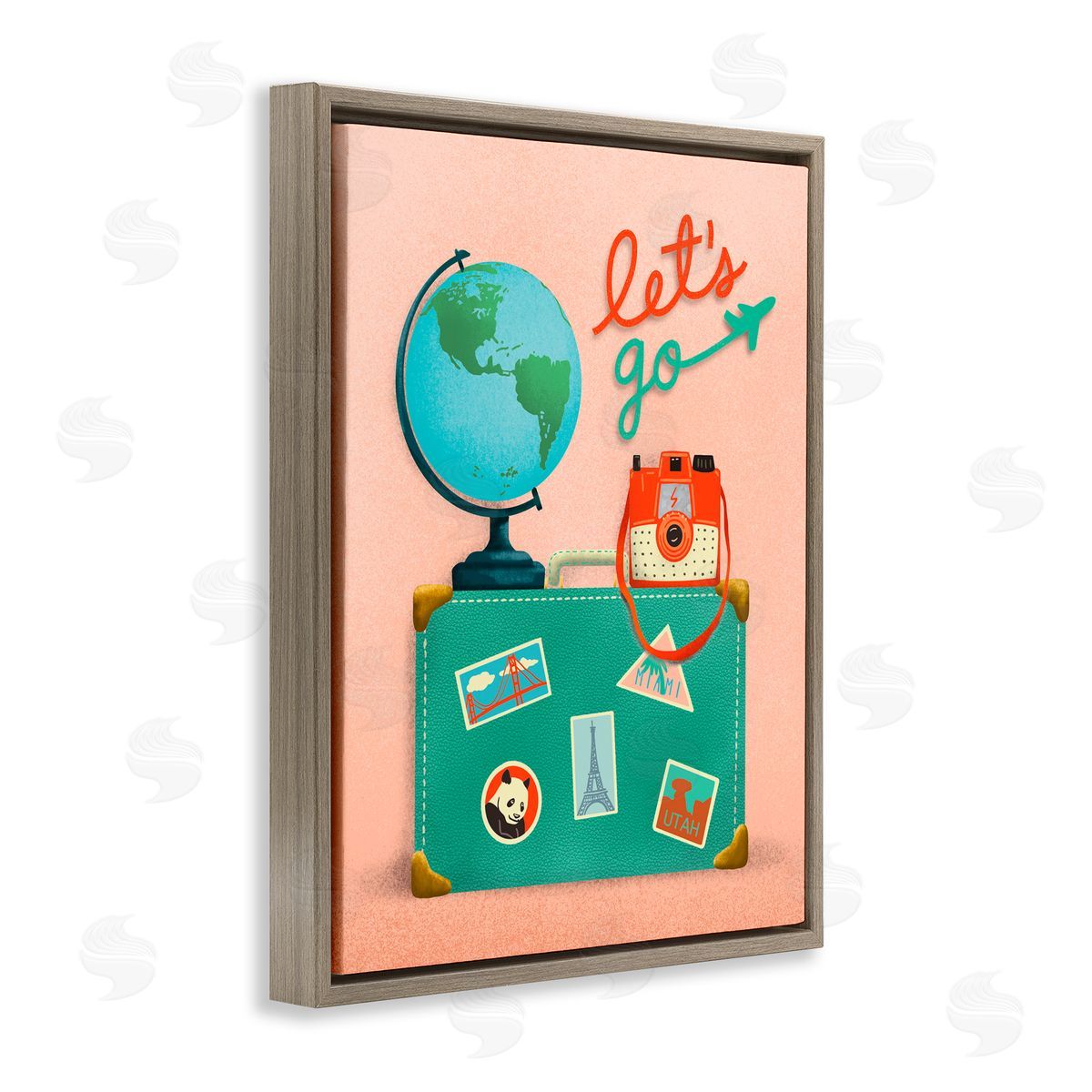 Jilly Jack Designs Let's Go Travel Suitcase Canvas Wall Art Print