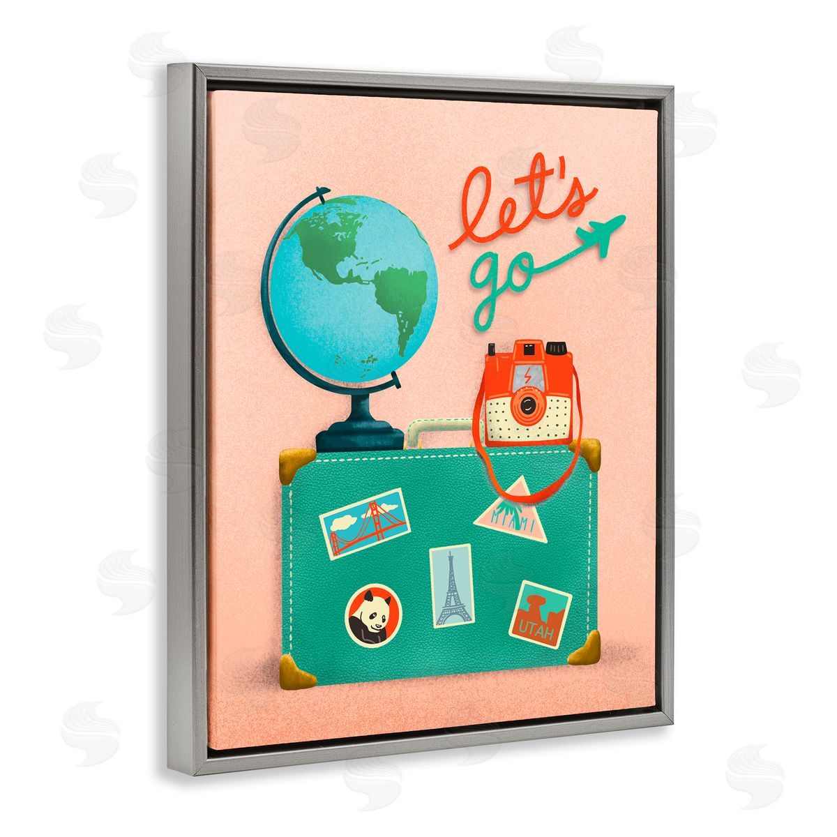 Jilly Jack Designs Let's Go Travel Suitcase Canvas Wall Art Print