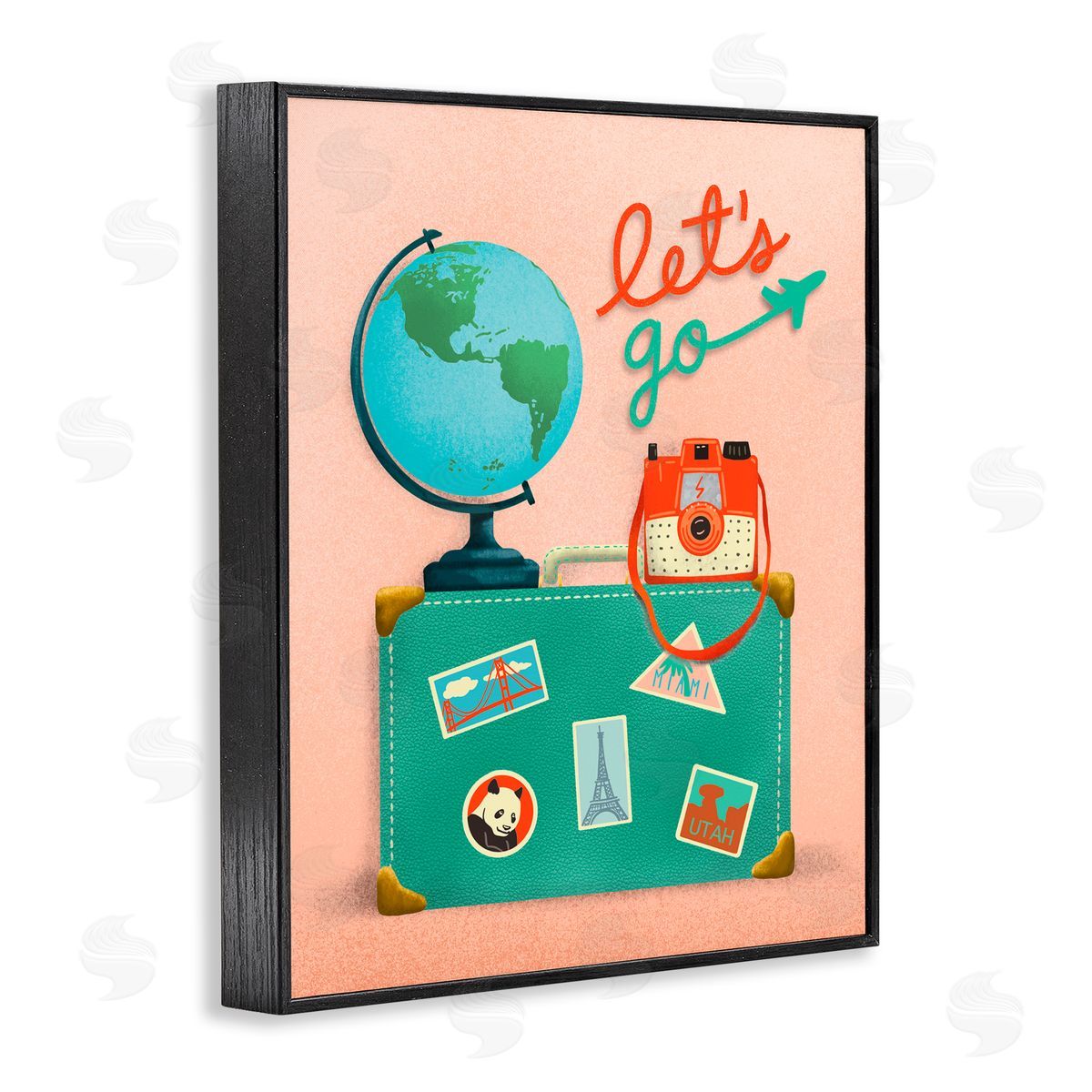 Jilly Jack Designs Let's Go Travel Suitcase Canvas Wall Art Print