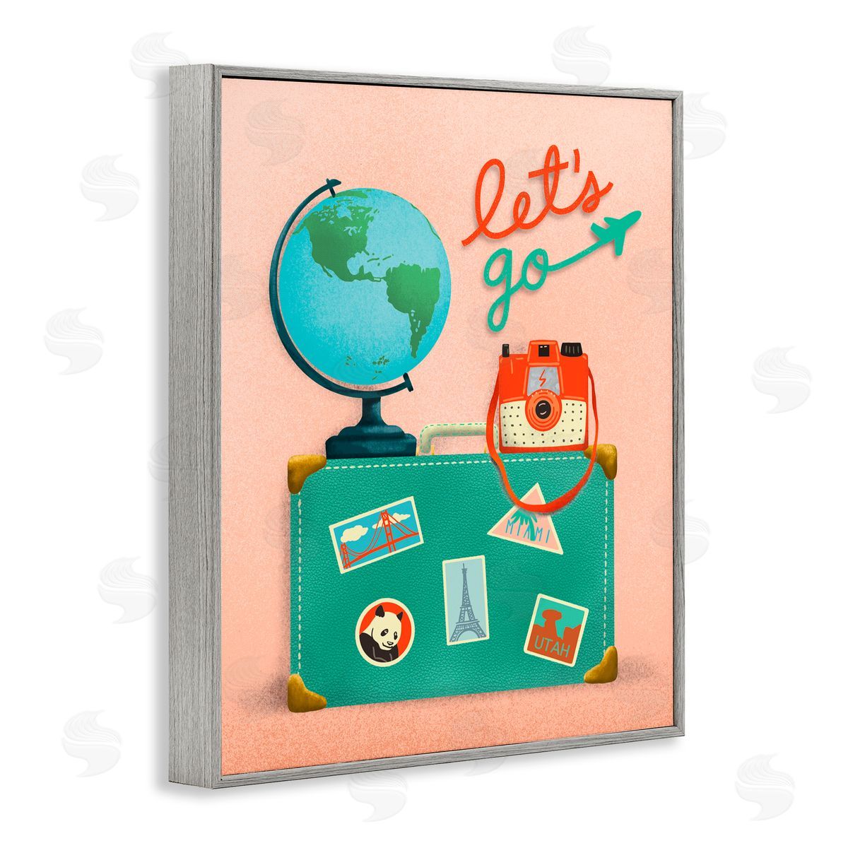 Jilly Jack Designs Let's Go Travel Suitcase Canvas Wall Art Print