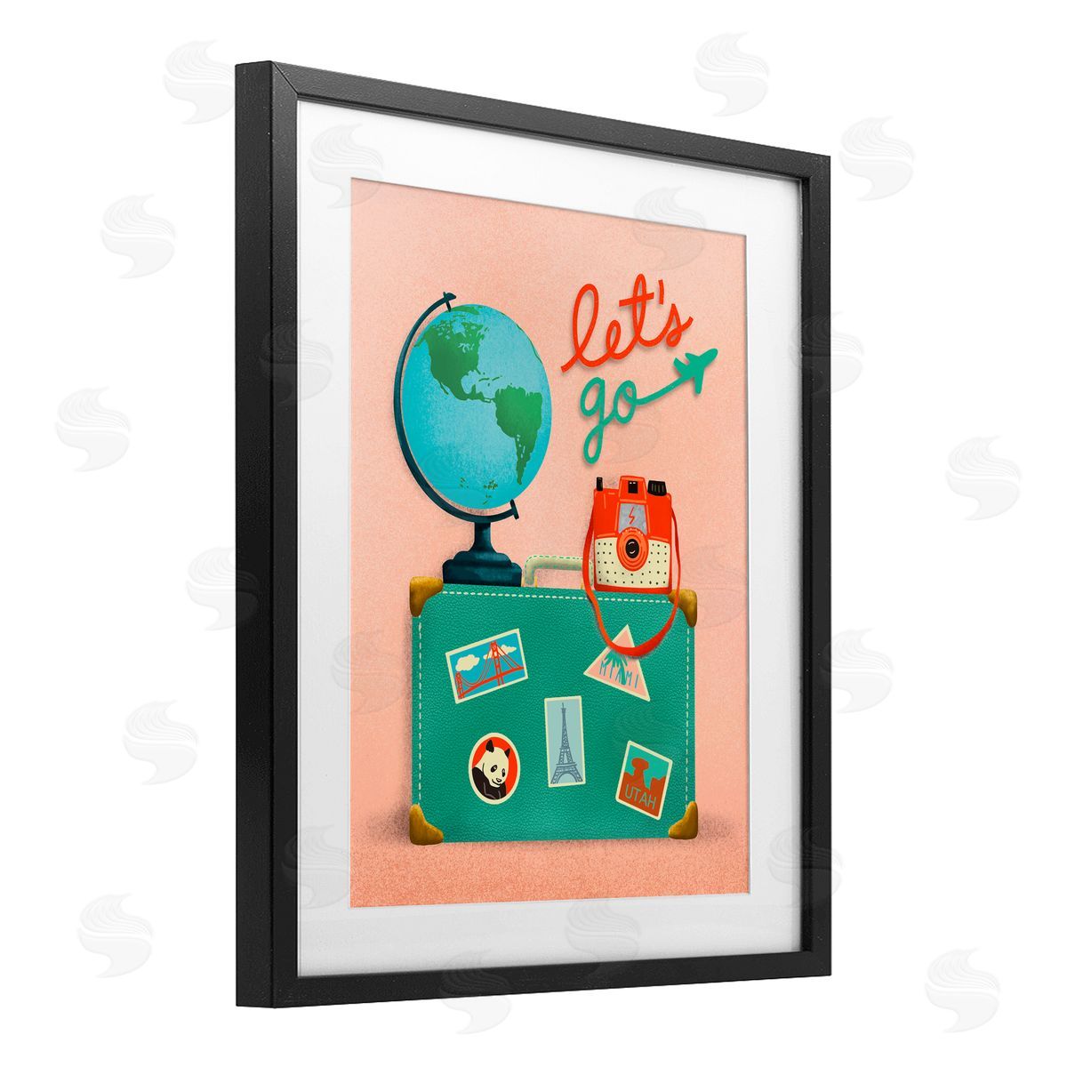 Jilly Jack Designs Let's Go Travel Suitcase Canvas Wall Art Print