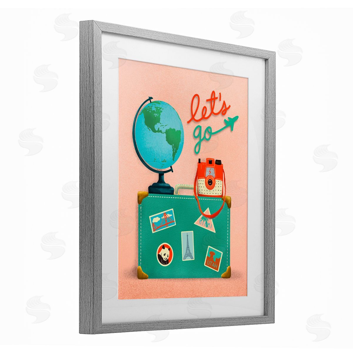 Jilly Jack Designs Let's Go Travel Suitcase Canvas Wall Art Print