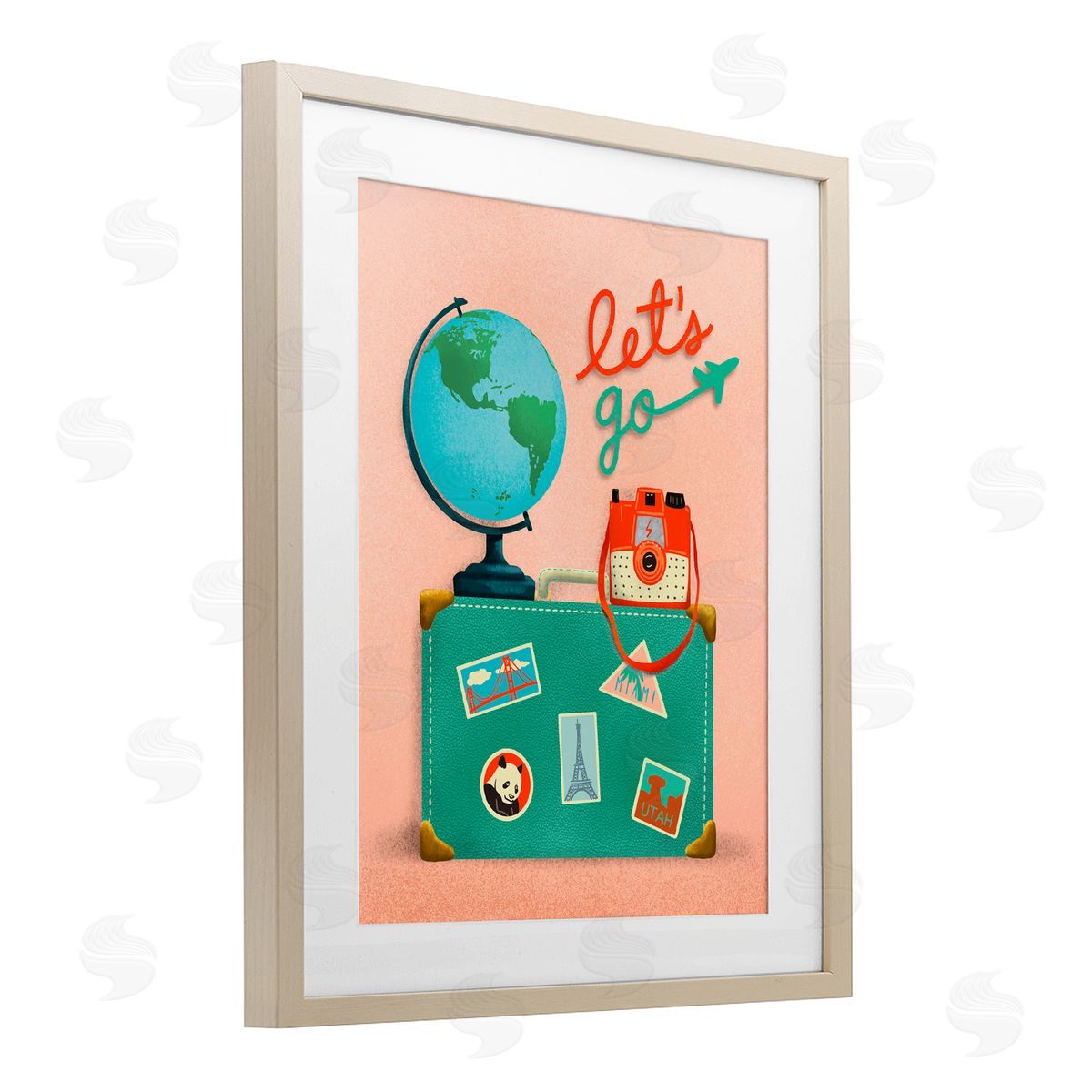 Jilly Jack Designs Let's Go Travel Suitcase Canvas Wall Art Print