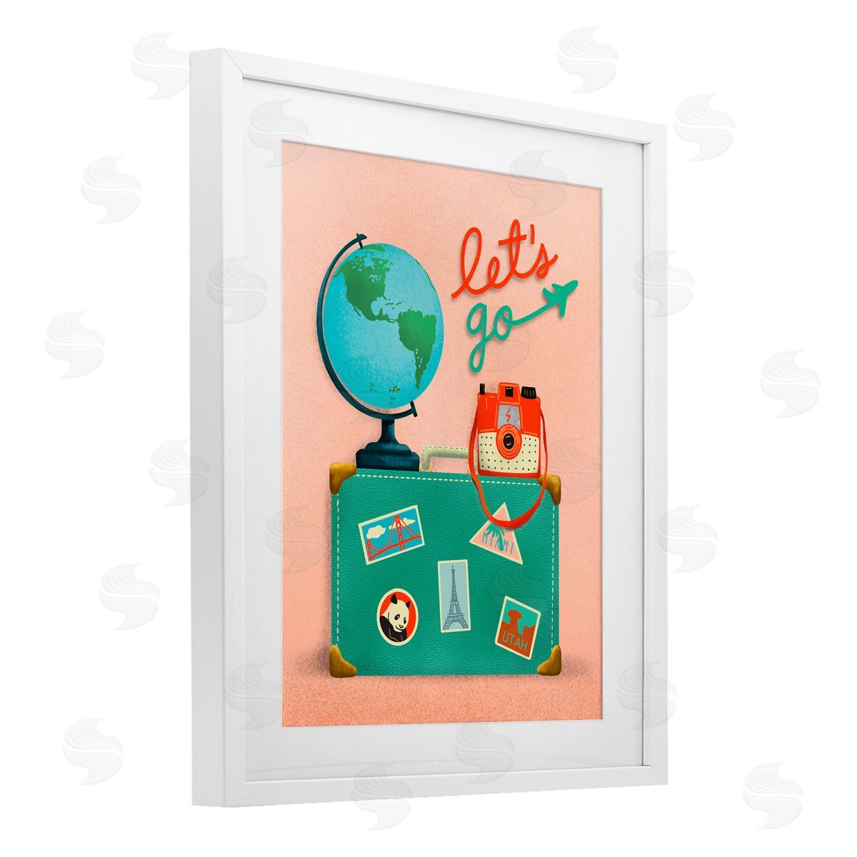 Jilly Jack Designs Let's Go Travel Suitcase Canvas Wall Art Print