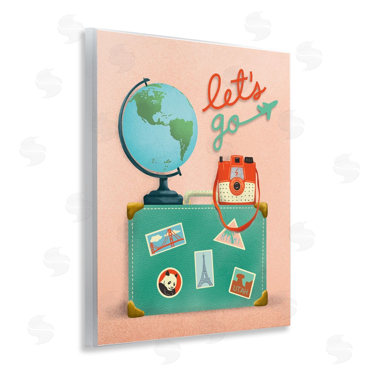 Jilly Jack Designs Let's Go Travel Suitcase Canvas Wall Art Print