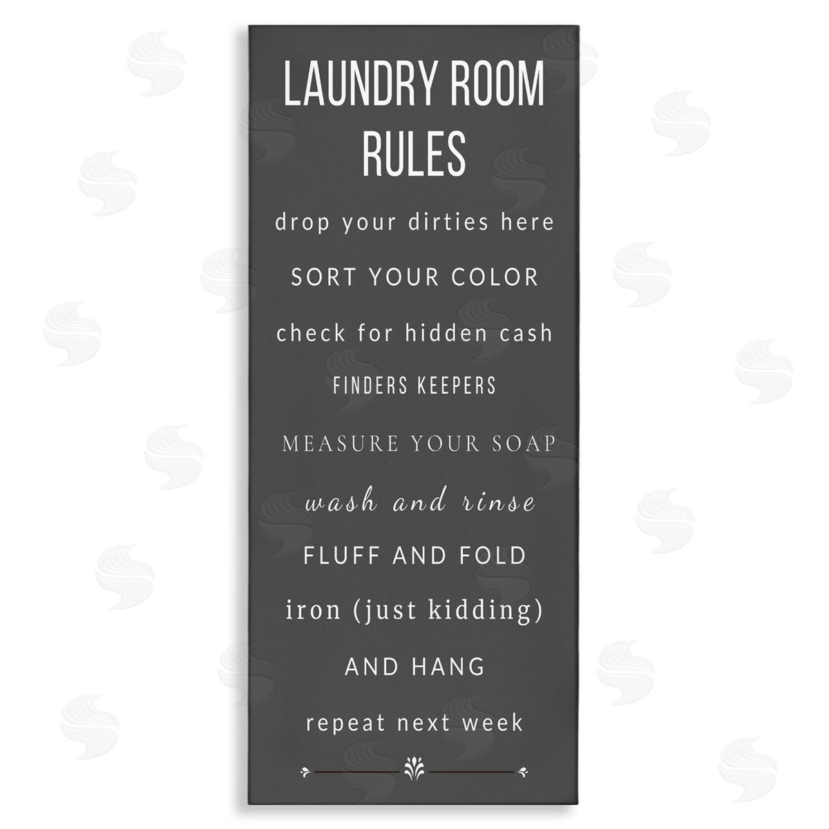 Julia Frost, Jenny Faw Grey Rules of Laundry Room Stretched Canvas Wall Art Print