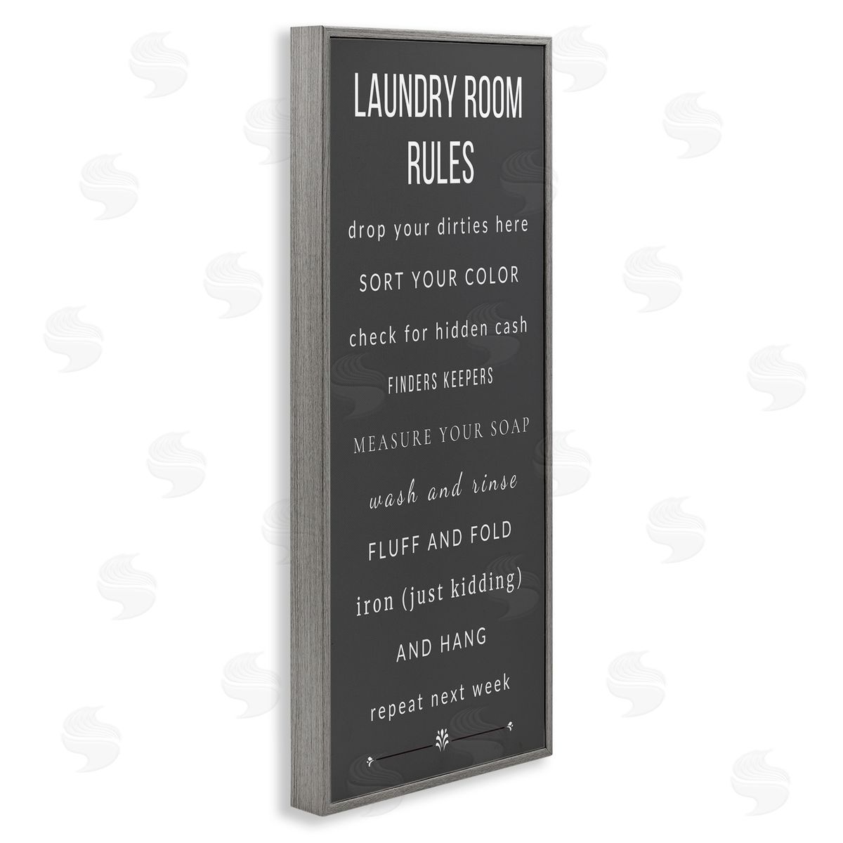 Julia Frost, Jenny Faw Grey Rules of Laundry Room Gray Framed Giclee Print Wall Art